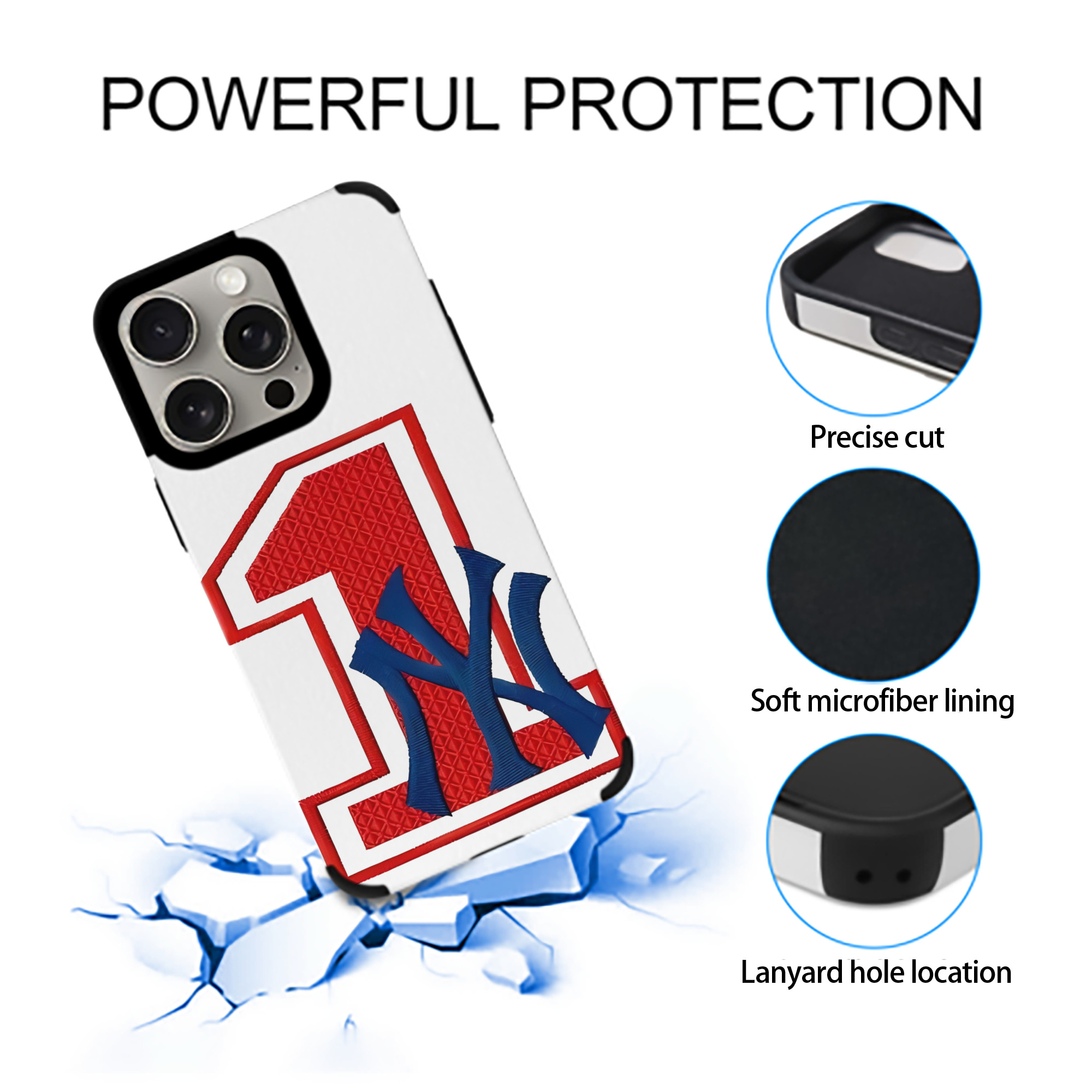 New York Yankees No.1 Fans IPhone 15 Pro Max PU Leather Case – Soft Lining, 360° Protection – Precise Fit, 3D Buttons, Easy Charging – Anti-Yellowing, Easy To Clean