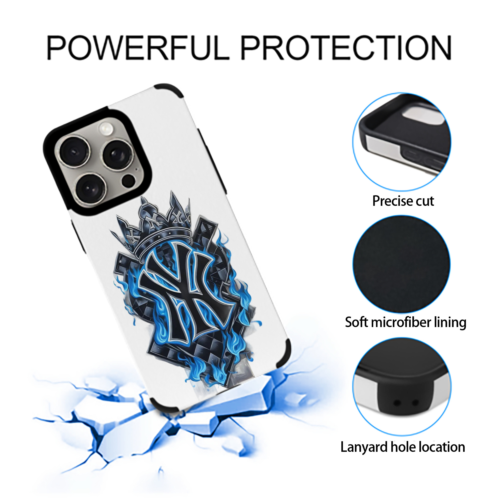 New York Yankees 285 IPhone 15 Pro Max PU Leather Case – Soft Lining, 360° Protection – Precise Fit, 3D Buttons, Easy Charging – Anti-Yellowing, Easy To Clean