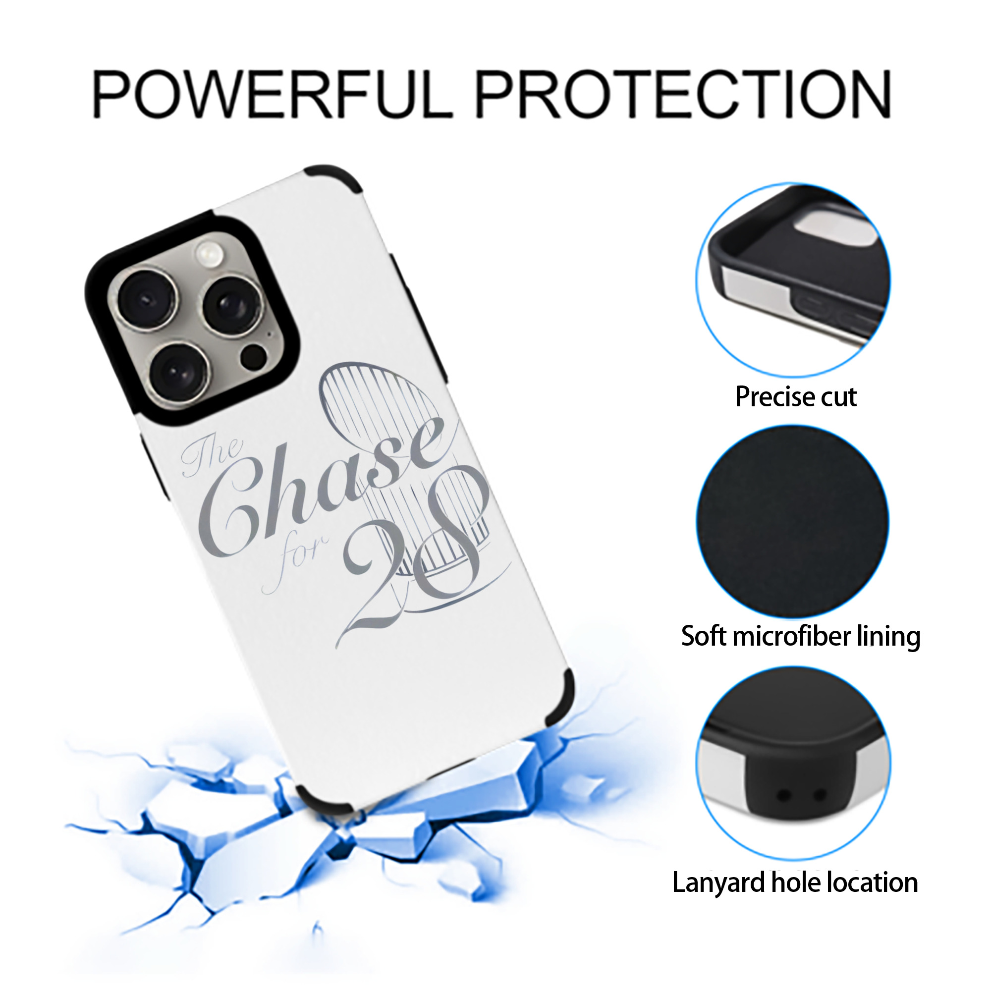 New York Yankees The Chase for 28 IPhone 15 Pro Max PU Leather Case – Soft Lining, 360° Protection – Precise Fit, 3D Buttons, Easy Charging – Anti-Yellowing, Easy To Clean