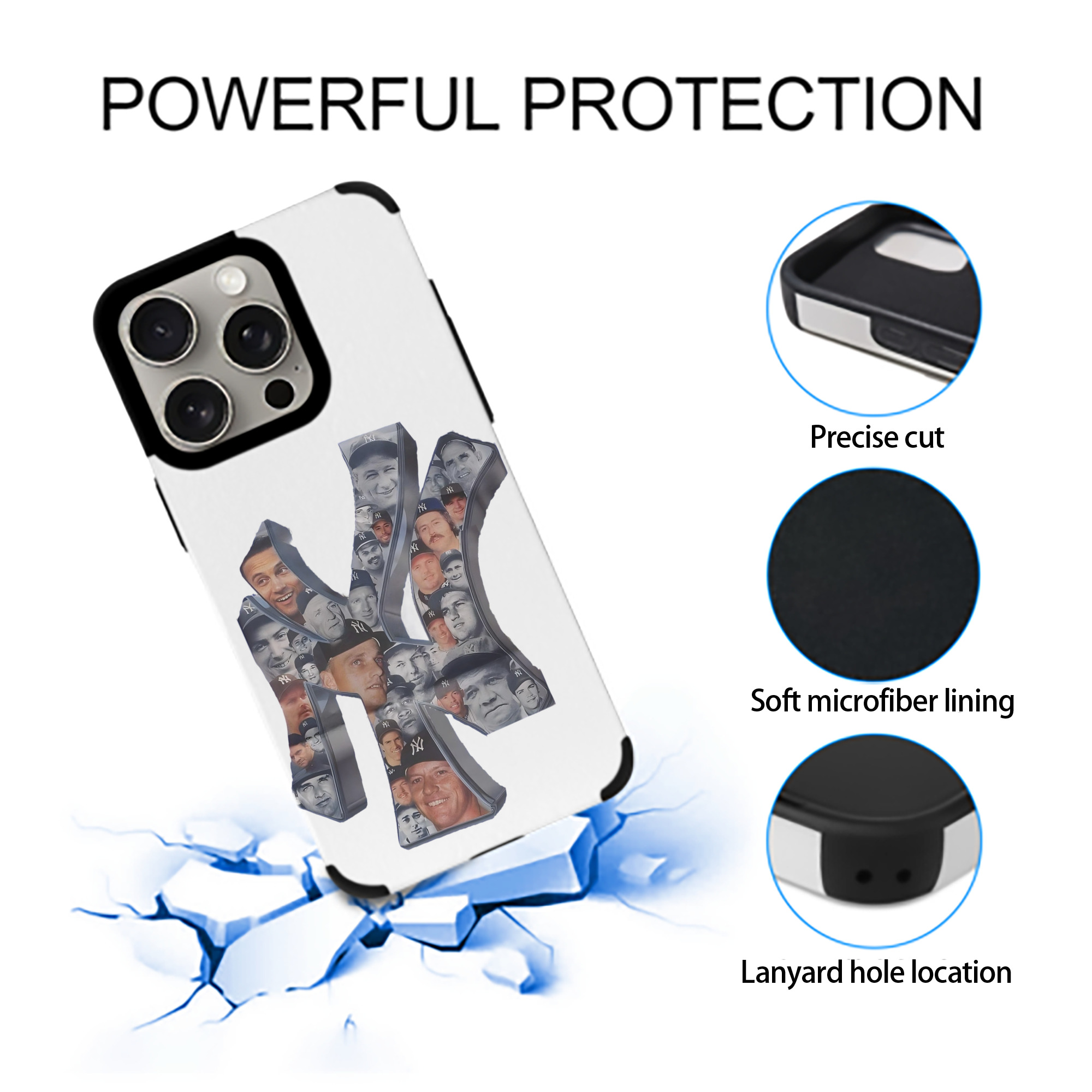 New York Yankees 279 IPhone 15 Pro Max PU Leather Case – Soft Lining, 360° Protection – Precise Fit, 3D Buttons, Easy Charging – Anti-Yellowing, Easy To Clean