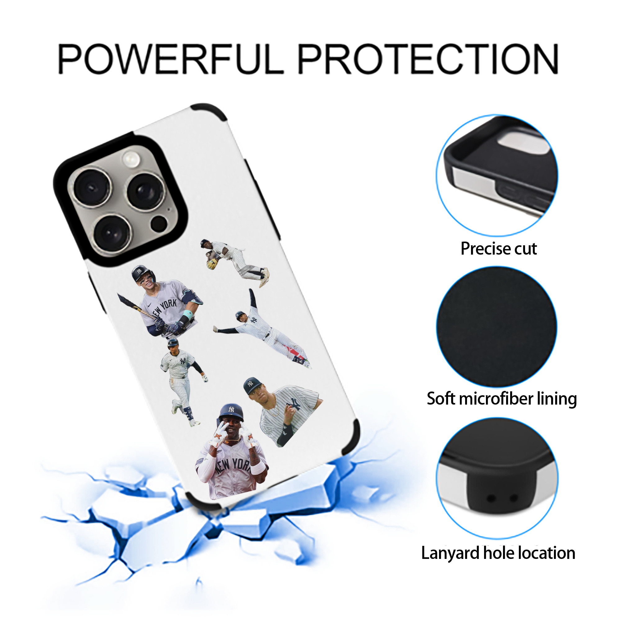 New York Yankees 284 IPhone 15 Pro Max PU Leather Case – Soft Lining, 360° Protection – Precise Fit, 3D Buttons, Easy Charging – Anti-Yellowing, Easy To Clean