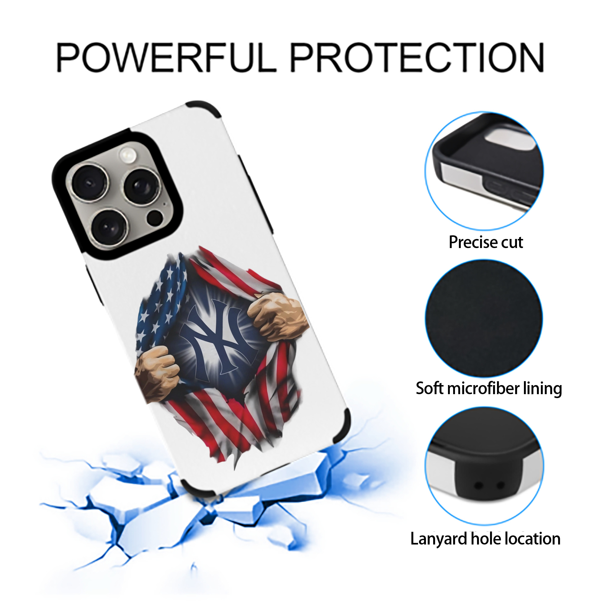 New York Yankees US Flag Yankees Inside Me IPhone 15 Pro Max PU Leather Case – Soft Lining, 360° Protection – Precise Fit, 3D Buttons, Easy Charging – Anti-Yellowing, Easy To Clean