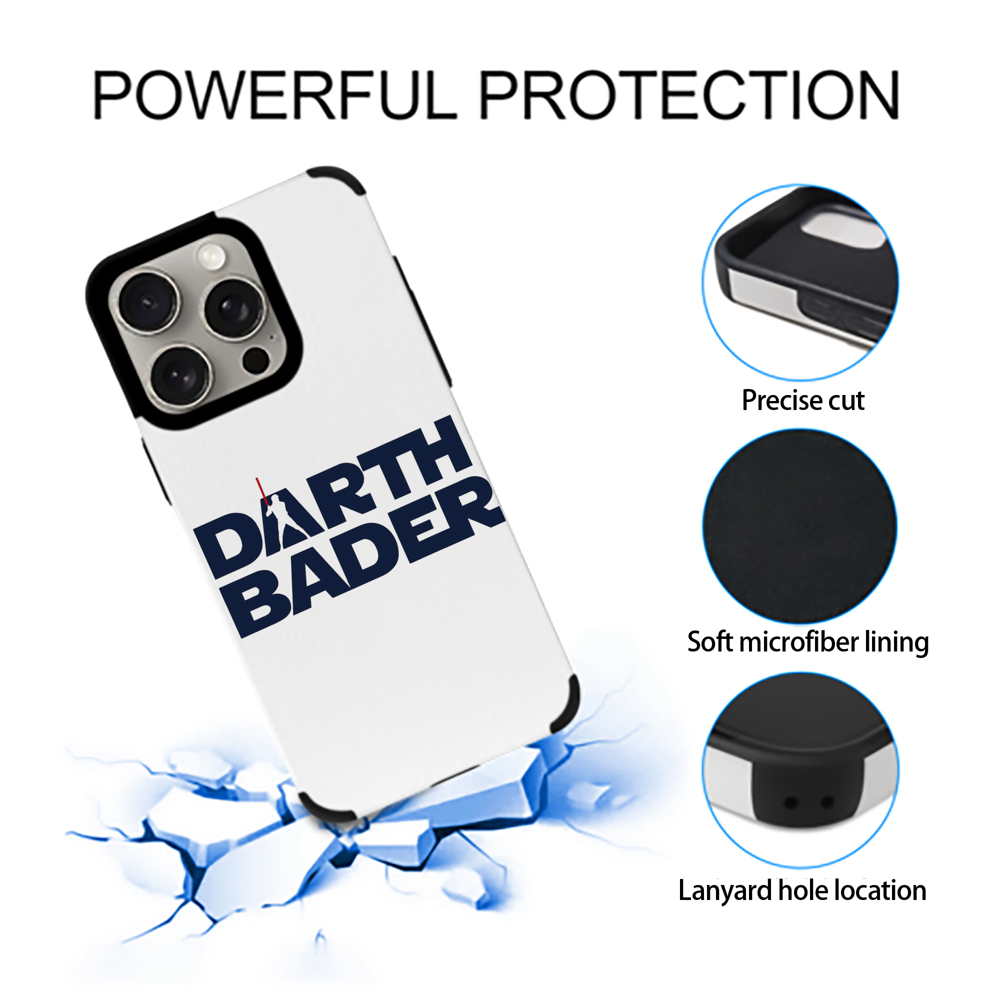 New York Yankees Harrison Bader Darth Bader IPhone 15 Pro Max PU Leather Case – Soft Lining, 360° Protection – Precise Fit, 3D Buttons, Easy Charging – Anti-Yellowing, Easy To Clean
