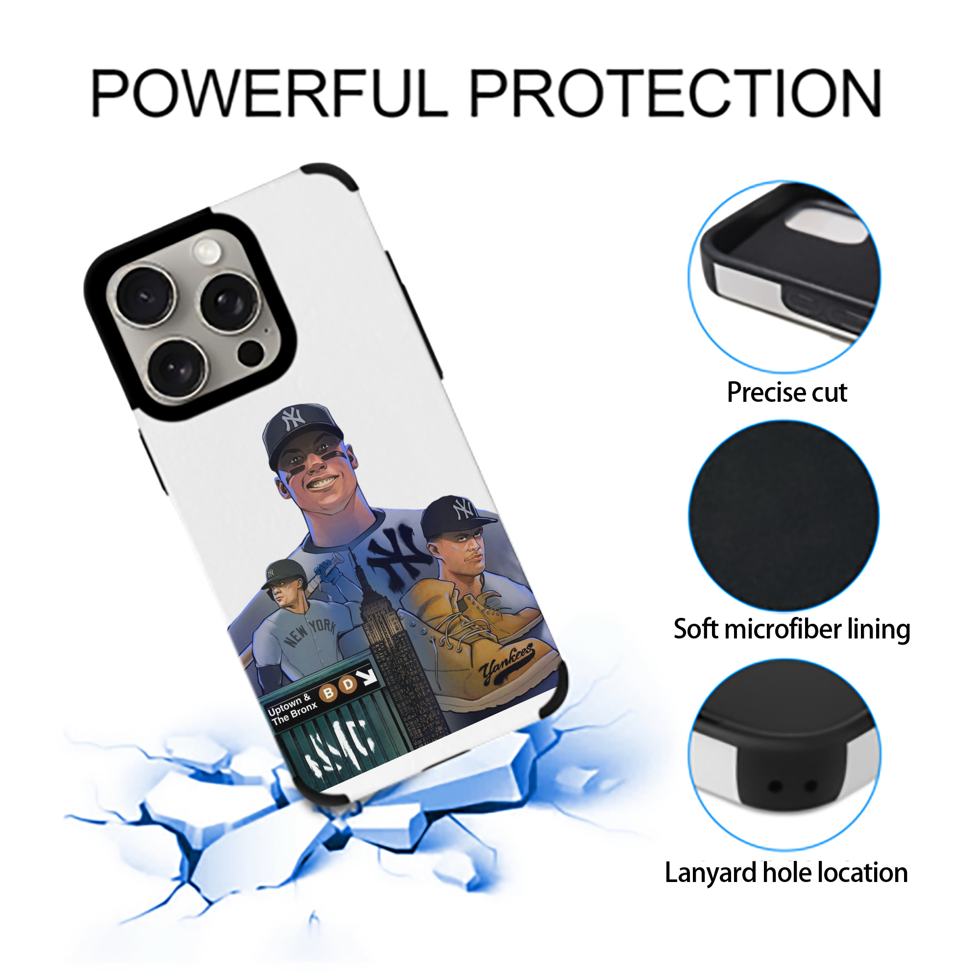 New York Yankees 273 IPhone 15 Pro Max PU Leather Case – Soft Lining, 360° Protection – Precise Fit, 3D Buttons, Easy Charging – Anti-Yellowing, Easy To Clean