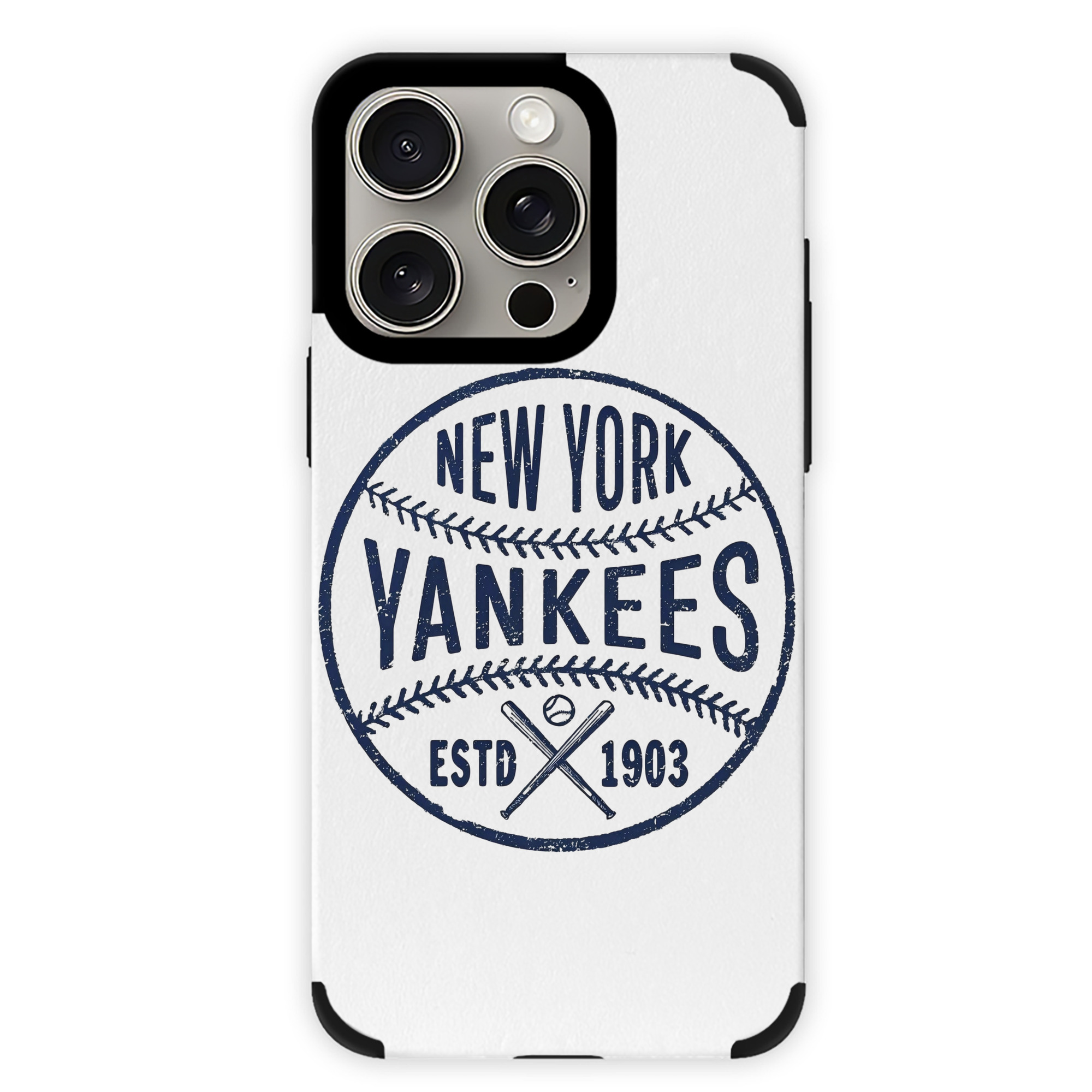 New York Yankees Estd 1903 IPhone 15 Pro Max PU Leather Case – Soft Lining, 360° Protection – Precise Fit, 3D Buttons, Easy Charging – Anti-Yellowing, Easy To Clean