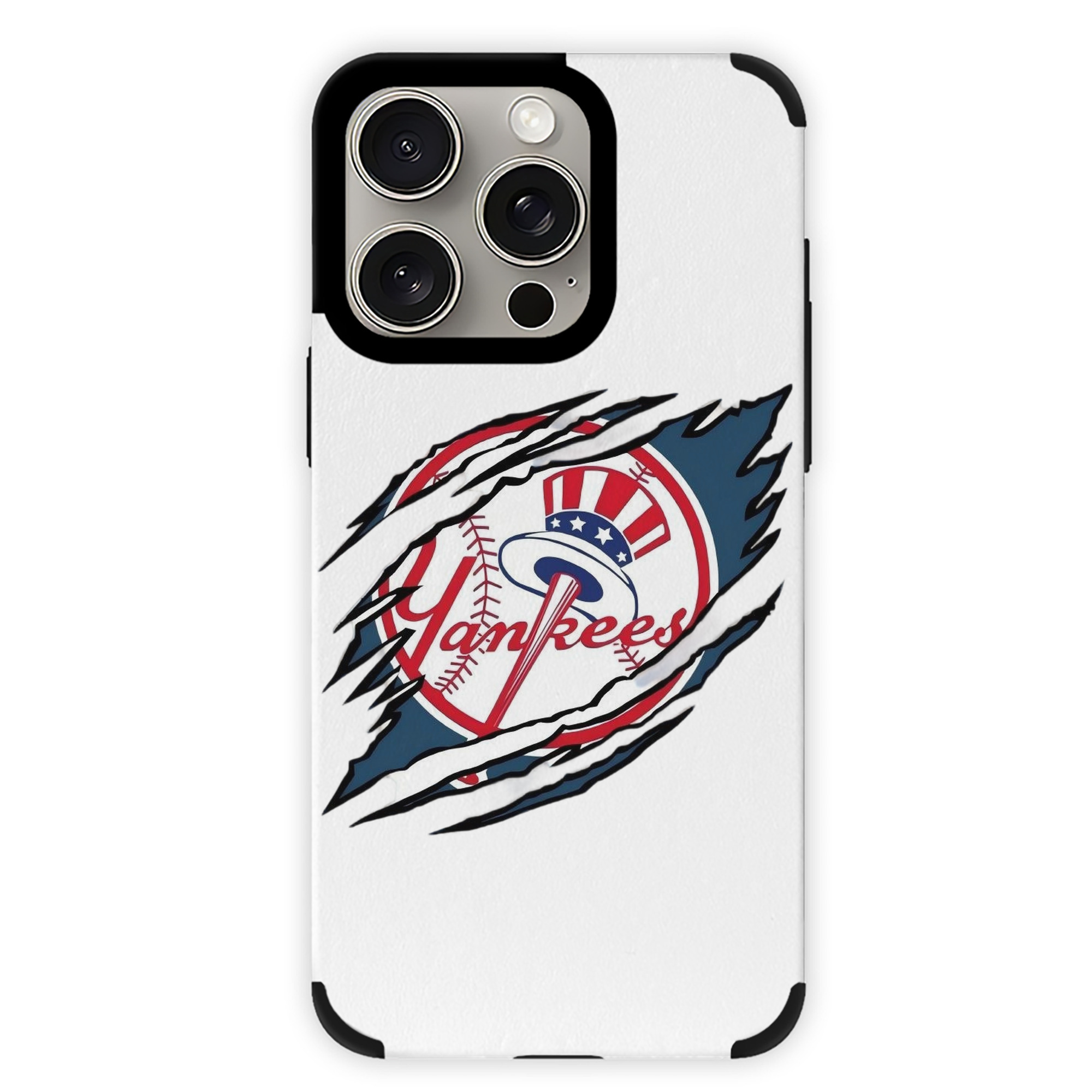 New York Yankees Claw Logo IPhone 15 Pro Max PU Leather Case – Soft Lining, 360° Protection – Precise Fit, 3D Buttons, Easy Charging – Anti-Yellowing, Easy To Clean