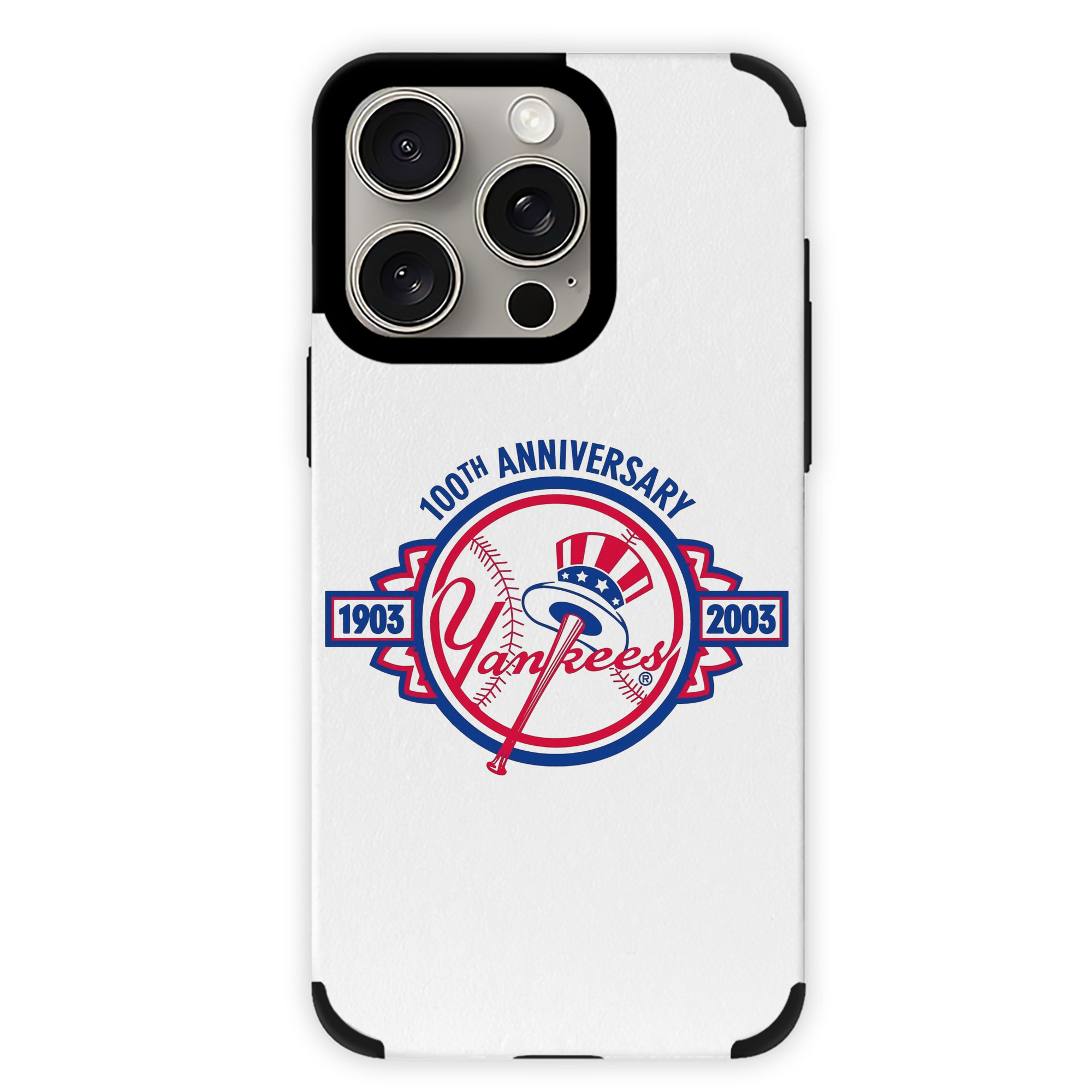 New York Yankees 100th Anniversary 1903-2003 IPhone 15 Pro Max PU Leather Case – Soft Lining, 360° Protection – Precise Fit, 3D Buttons, Easy Charging – Anti-Yellowing, Easy To Clean