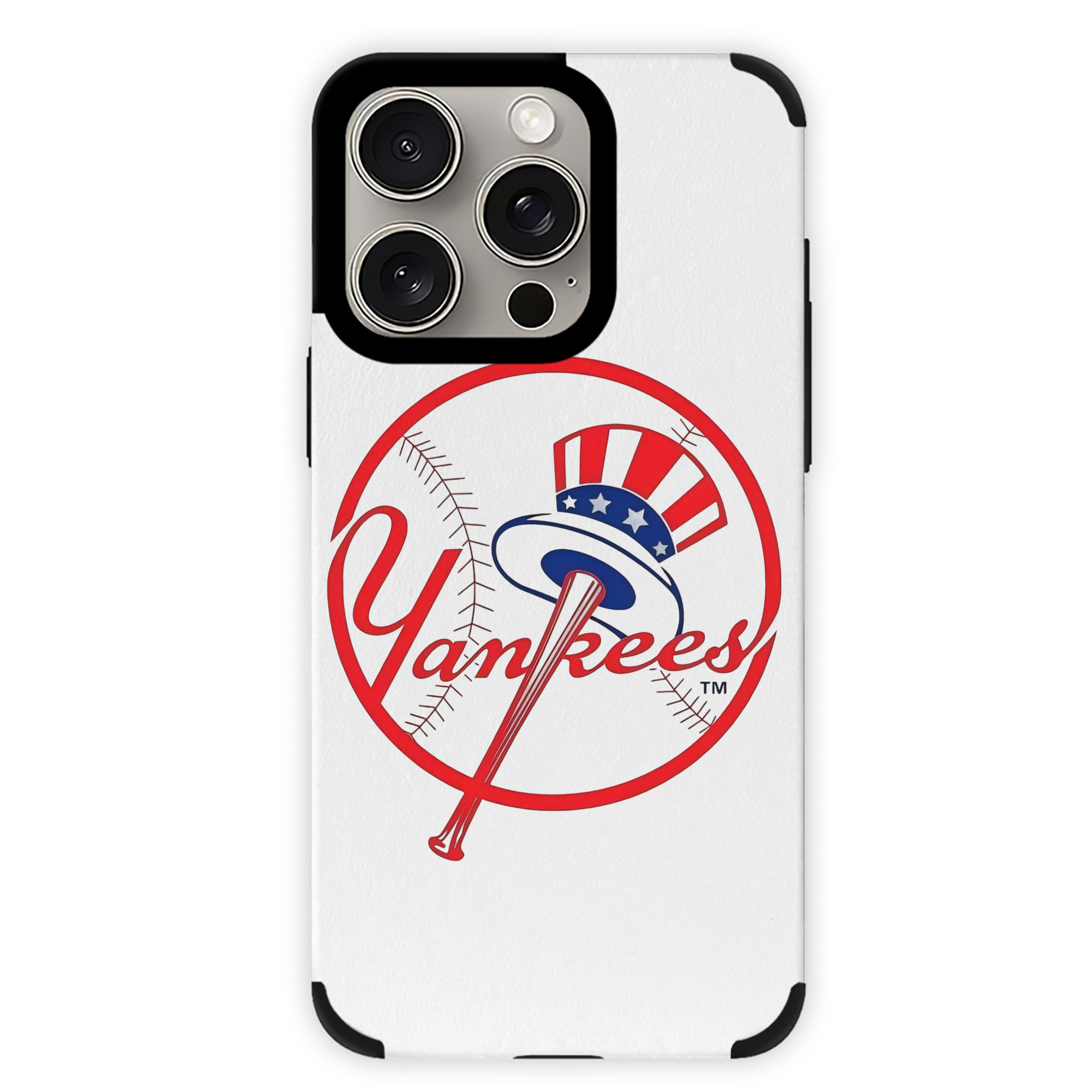 New York Yankees Logo IPhone 15 Pro Max PU Leather Case – Soft Lining, 360° Protection – Precise Fit, 3D Buttons, Easy Charging – Anti-Yellowing, Easy To Clean
