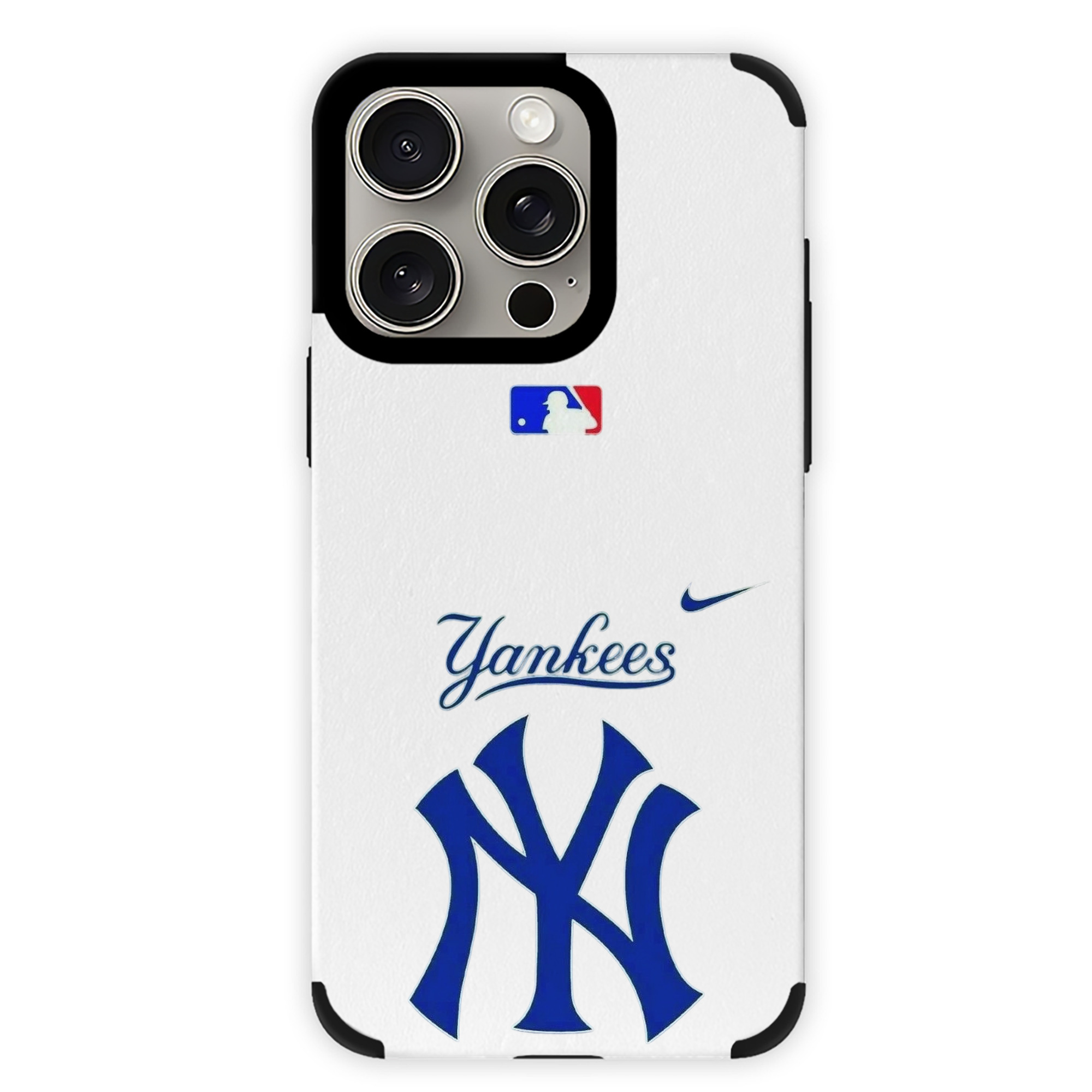 New York Yankees Blue Logo IPhone 15 Pro Max PU Leather Case – Soft Lining, 360° Protection – Precise Fit, 3D Buttons, Easy Charging – Anti-Yellowing, Easy To Clean