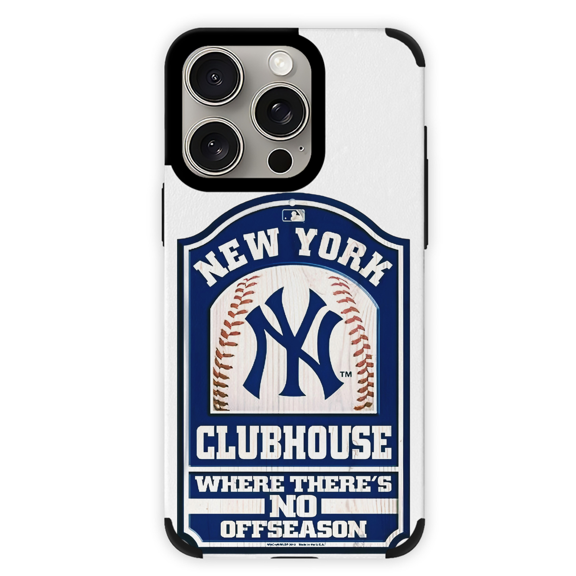 New York Yankees Club House IPhone 15 Pro Max PU Leather Case – Soft Lining, 360° Protection – Precise Fit, 3D Buttons, Easy Charging – Anti-Yellowing, Easy To Clean