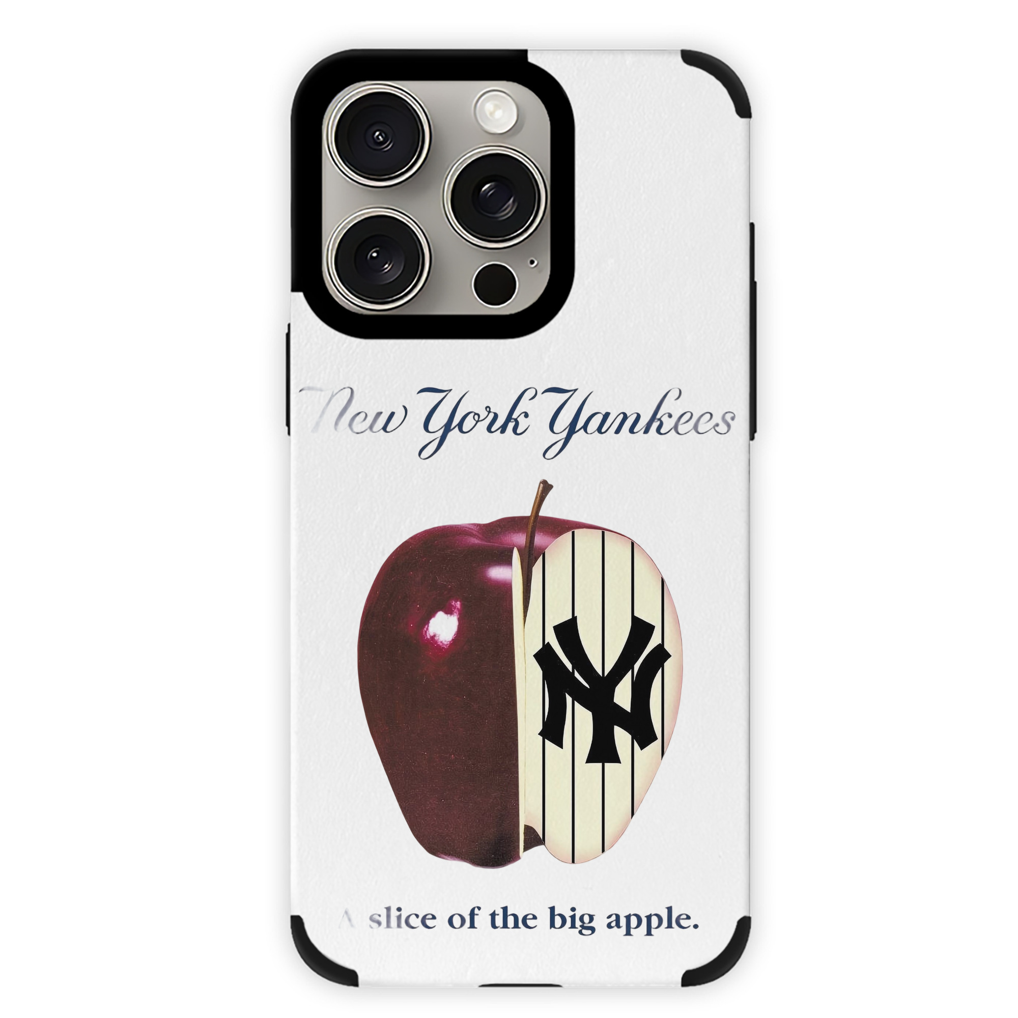 New York Yankees A Slice of The Big Apple IPhone 15 Pro Max PU Leather Case – Soft Lining, 360° Protection – Precise Fit, 3D Buttons, Easy Charging – Anti-Yellowing, Easy To Clean