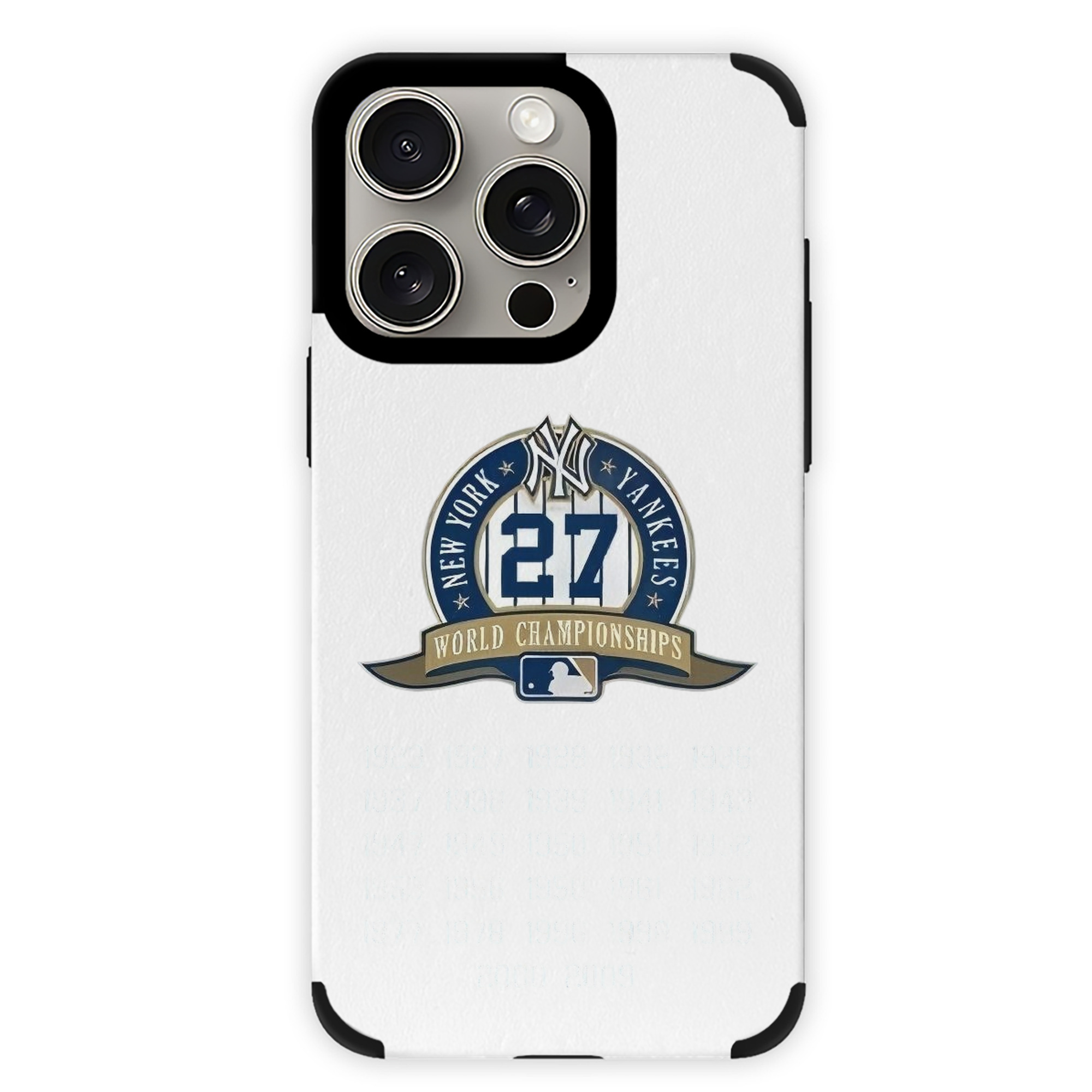 New York Yankees 27 WS Championships IPhone 15 Pro Max PU Leather Case – Soft Lining, 360° Protection – Precise Fit, 3D Buttons, Easy Charging – Anti-Yellowing, Easy To Clean