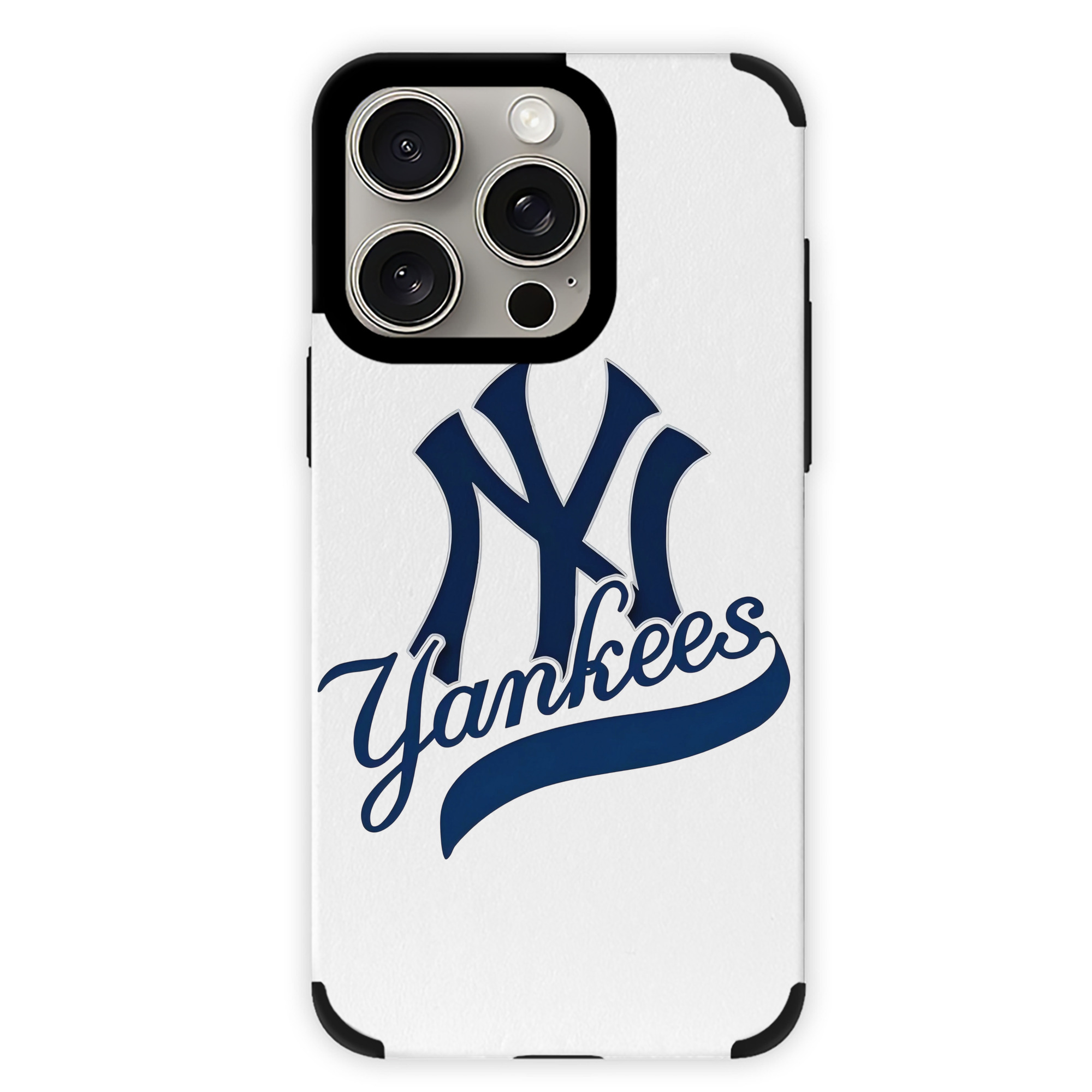 New York Yankees Logo IPhone 15 Pro Max PU Leather Case – Soft Lining, 360° Protection – Precise Fit, 3D Buttons, Easy Charging – Anti-Yellowing, Easy To Clean