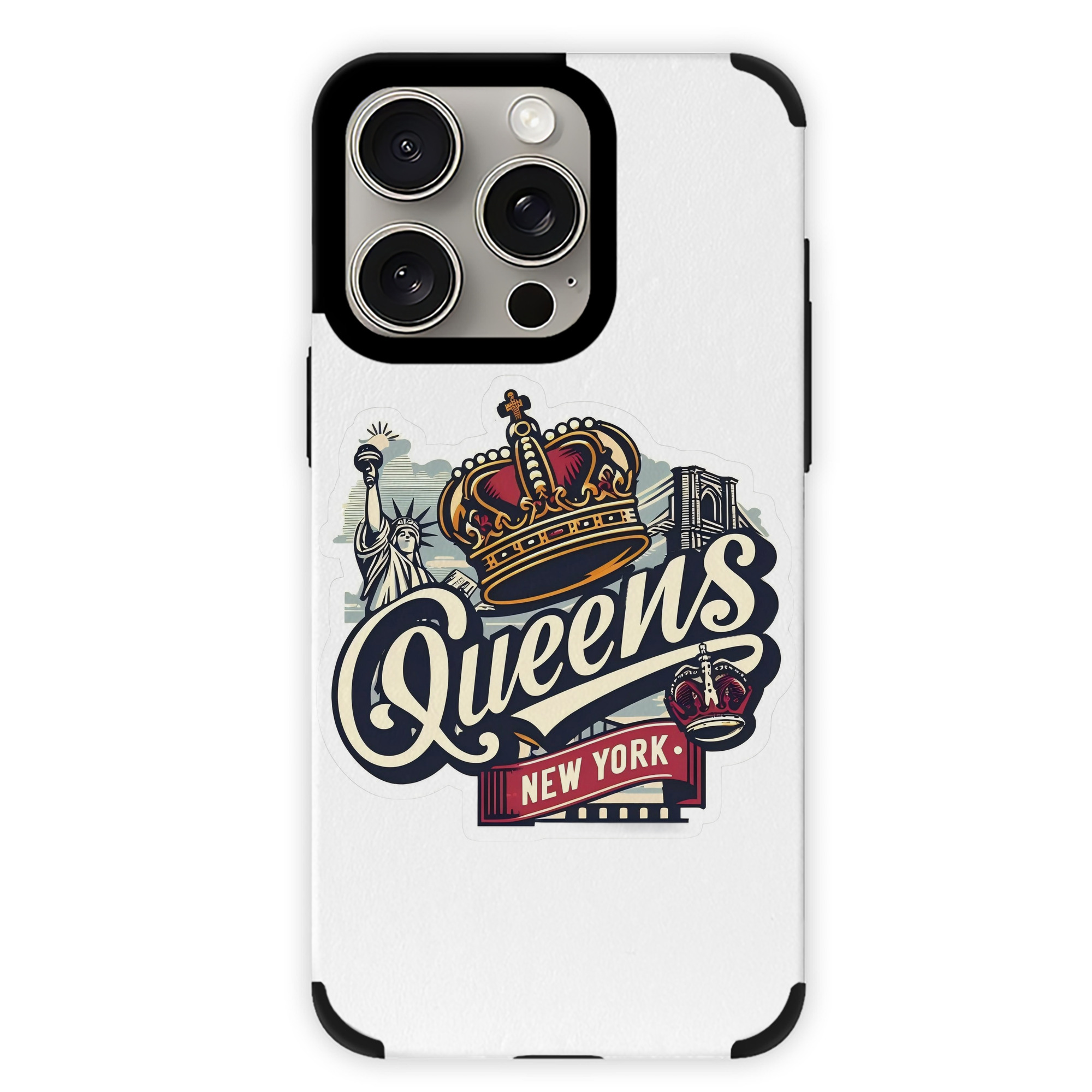 New York Yankees New York Queens IPhone 15 Pro Max PU Leather Case – Soft Lining, 360° Protection – Precise Fit, 3D Buttons, Easy Charging – Anti-Yellowing, Easy To Clean