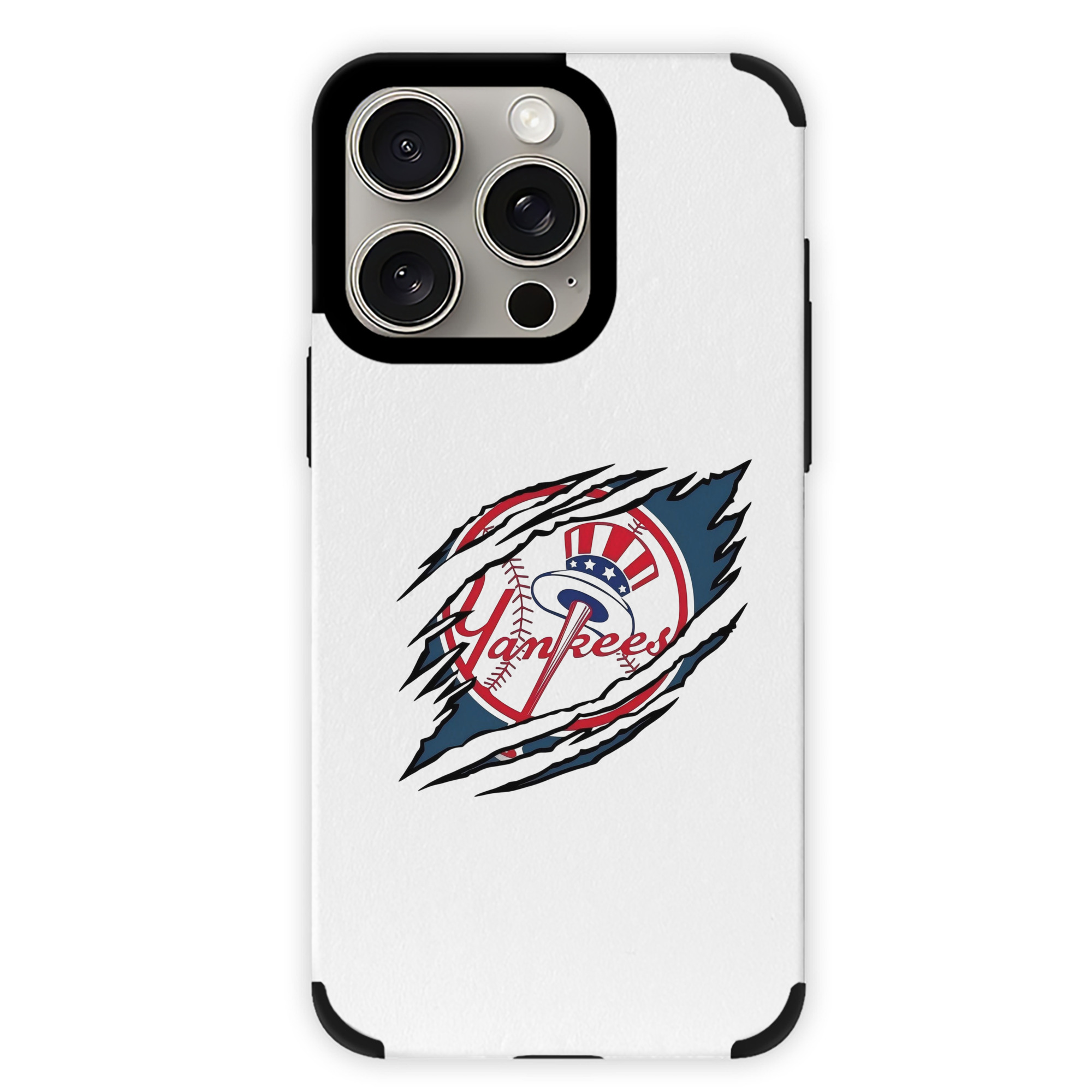 New York Yankees Claw Logo IPhone 15 Pro Max PU Leather Case – Soft Lining, 360° Protection – Precise Fit, 3D Buttons, Easy Charging – Anti-Yellowing, Easy To Clean