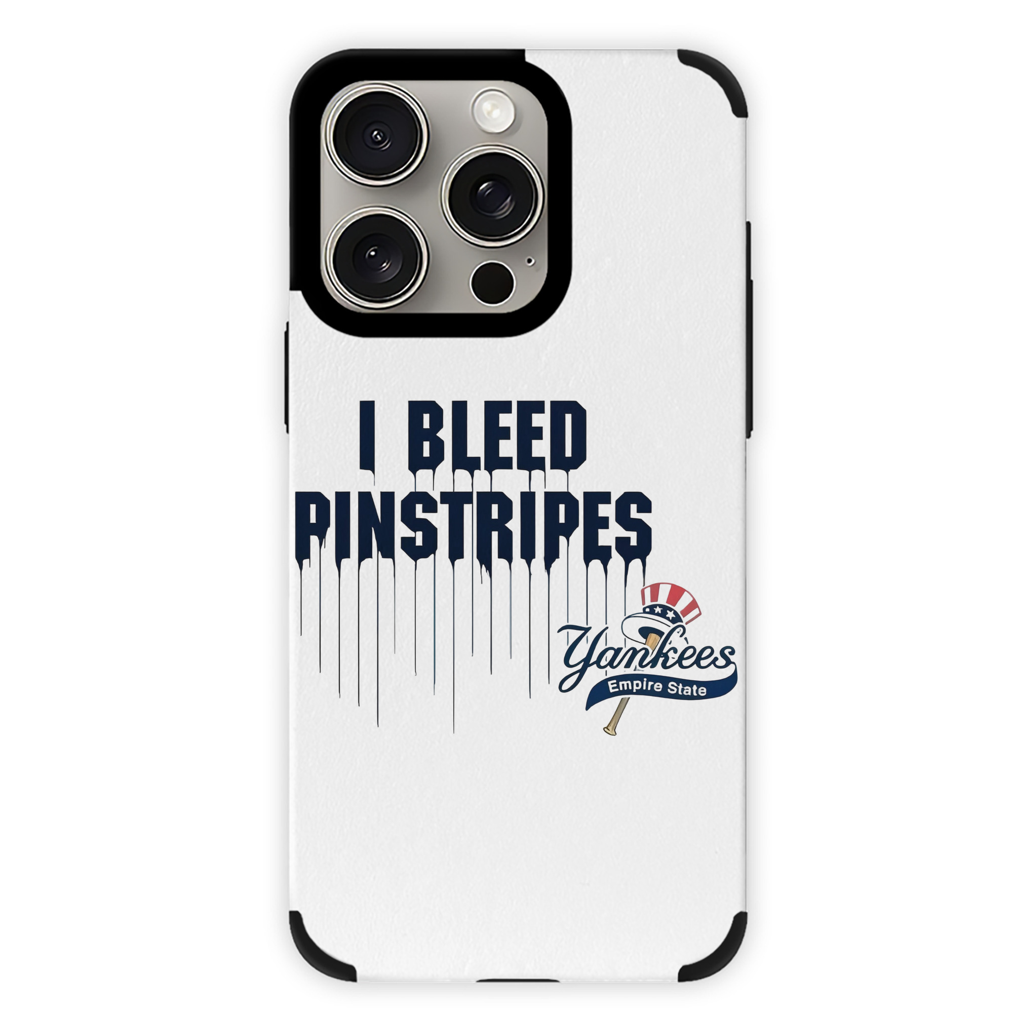 New York Yankees I Bleed Pinstripes IPhone 15 Pro Max PU Leather Case – Soft Lining, 360° Protection – Precise Fit, 3D Buttons, Easy Charging – Anti-Yellowing, Easy To Clean
