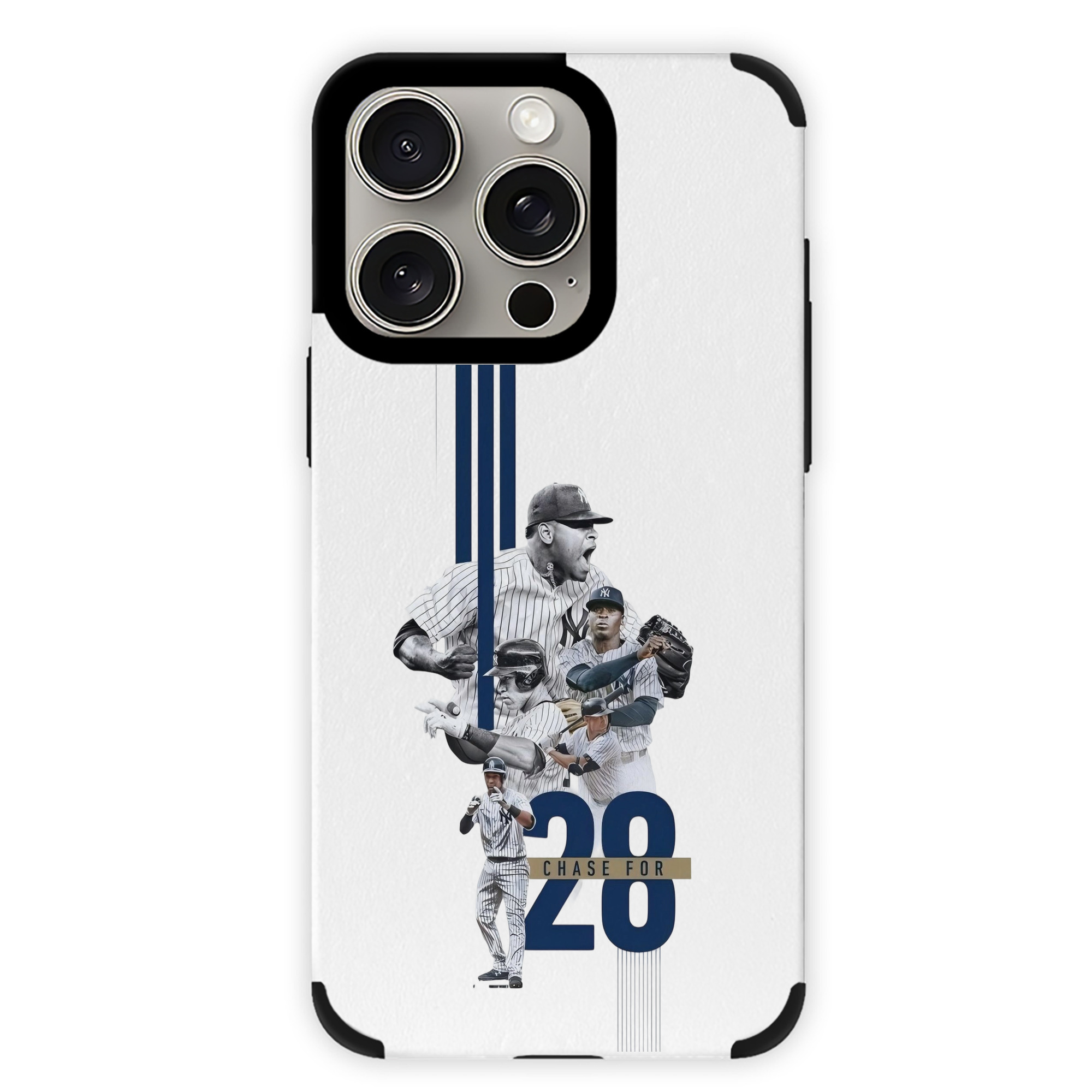 New York Yankees Chase For 28 IPhone 15 Pro Max PU Leather Case – Soft Lining, 360° Protection – Precise Fit, 3D Buttons, Easy Charging – Anti-Yellowing, Easy To Clean