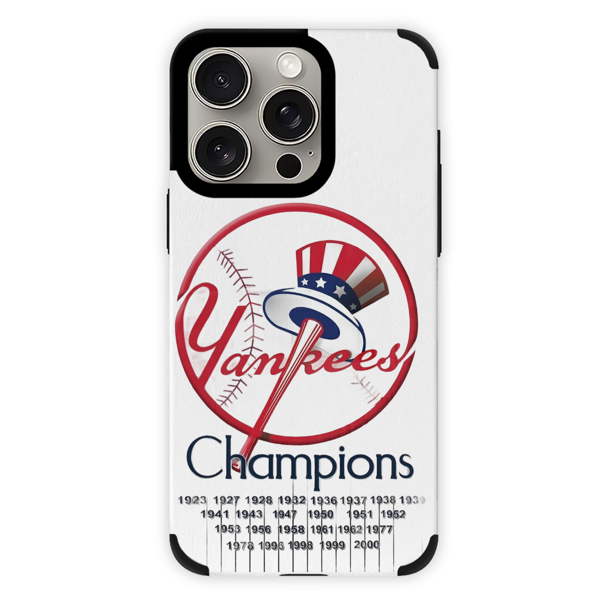 New York Yankees 56 IPhone 15 Pro Max PU Leather Case – Soft Lining, 360° Protection – Precise Fit, 3D Buttons, Easy Charging – Anti-Yellowing, Easy To Clean