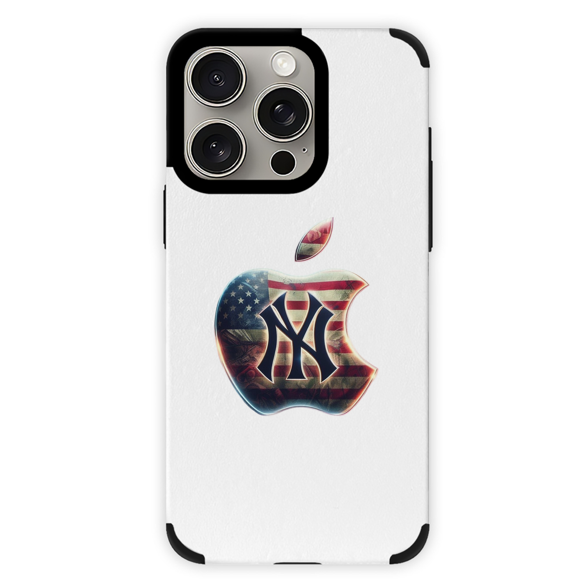 New York Yankees Apple US Flag IPhone 15 Pro Max PU Leather Case – Soft Lining, 360° Protection – Precise Fit, 3D Buttons, Easy Charging – Anti-Yellowing, Easy To Clean
