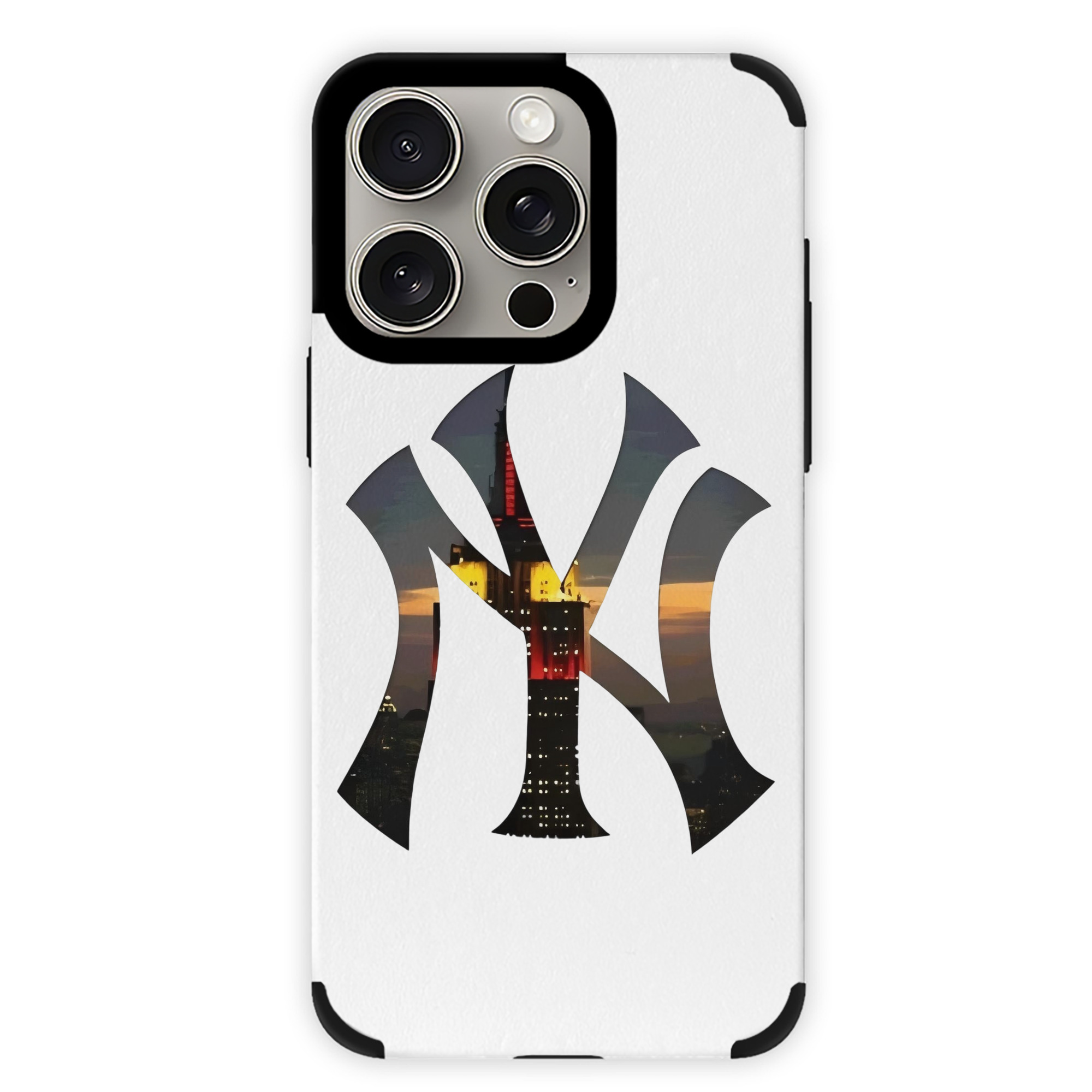 New York Yankees Logo New York Background IPhone 15 Pro Max PU Leather Case – Soft Lining, 360° Protection – Precise Fit, 3D Buttons, Easy Charging – Anti-Yellowing, Easy To Clean