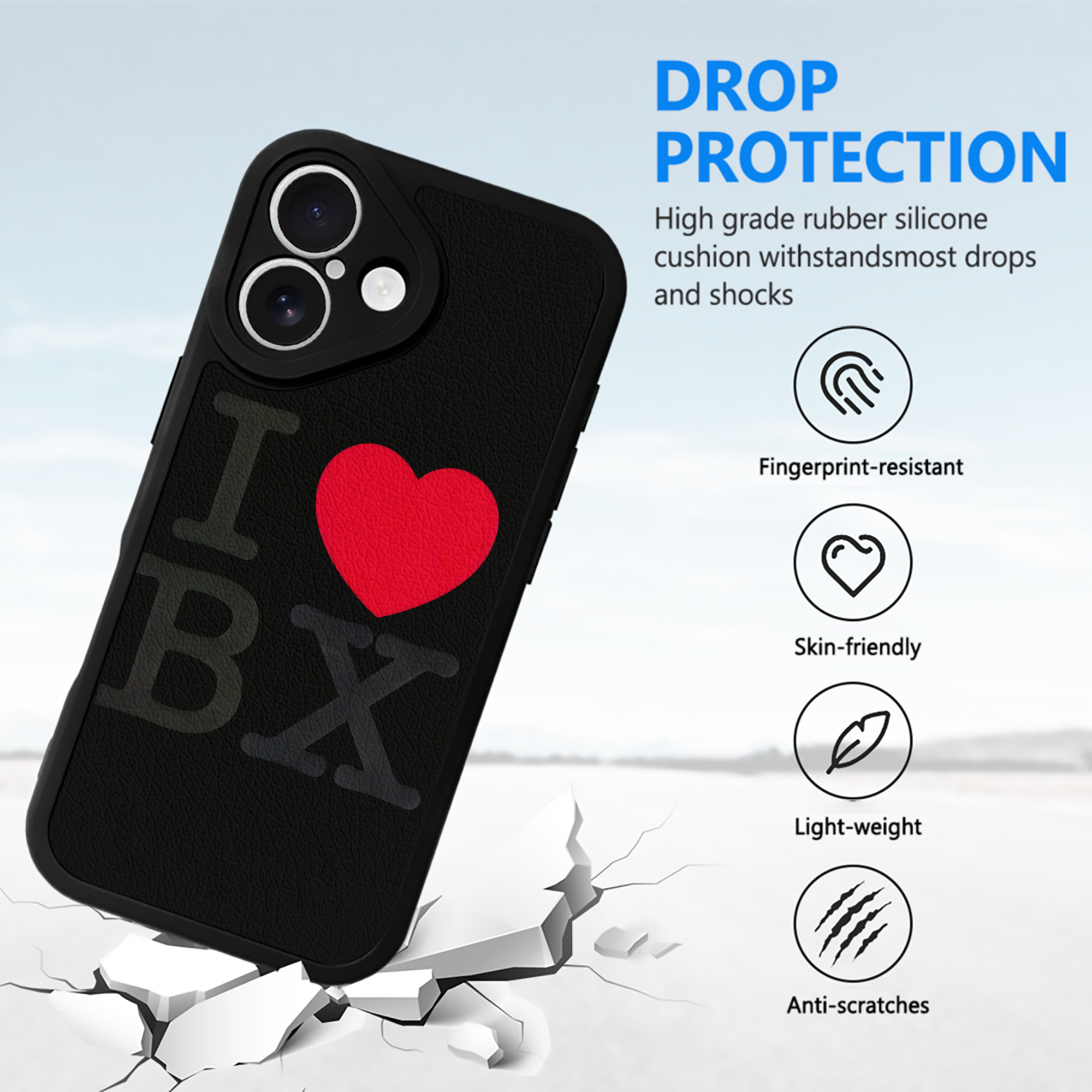 New York Yankees I Love BX IPhone 16 Silicone Leather Case – UV Print, Lambskin Texture – Perfect Fit, Wireless Charging Compatible, Scratch Resistant, Precise Cutouts – Stylish Protection For IPhone 16