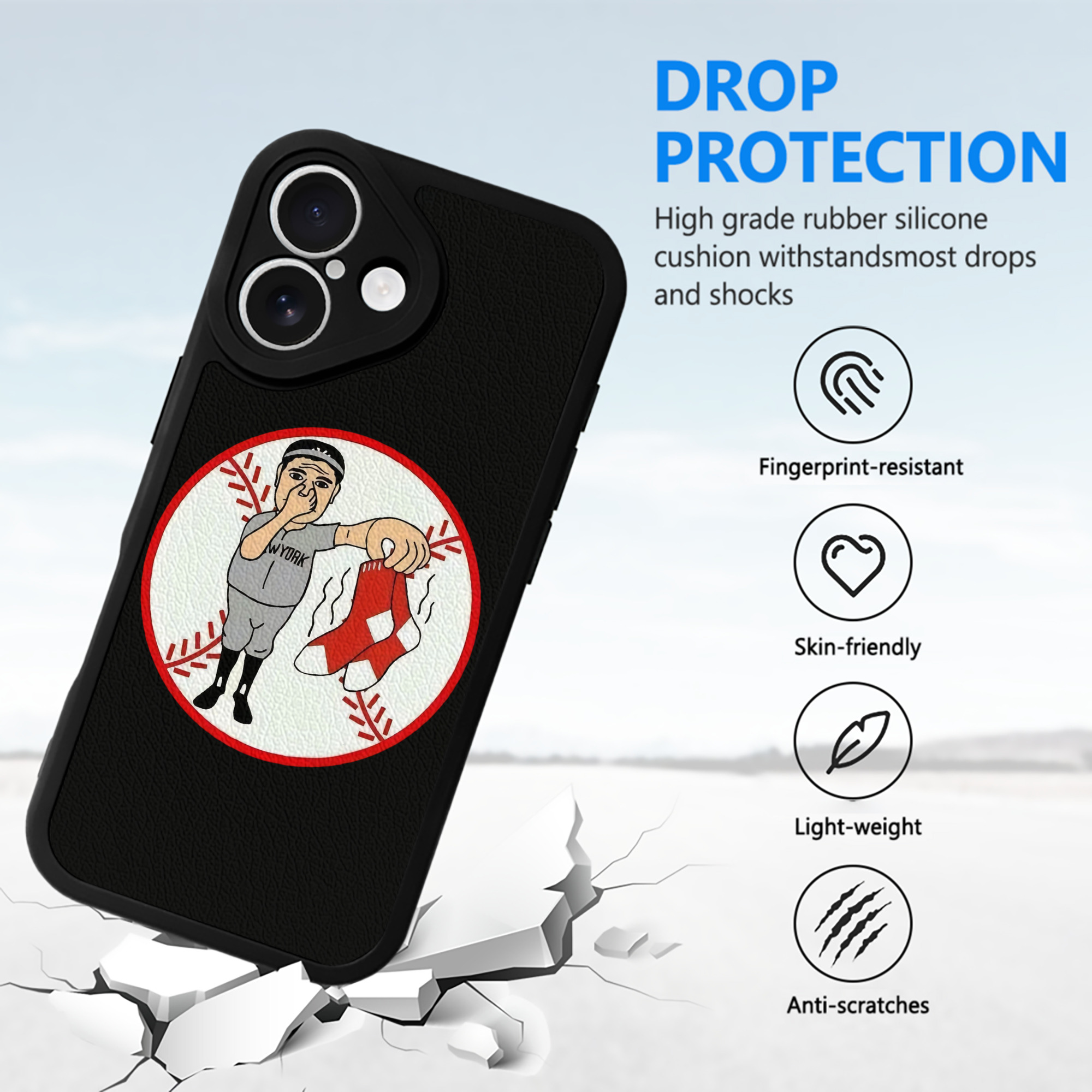 New York Yankees Duty Red Sox IPhone 16 Silicone Leather Case – UV Print, Lambskin Texture – Perfect Fit, Wireless Charging Compatible, Scratch Resistant, Precise Cutouts – Stylish Protection For IPhone 16