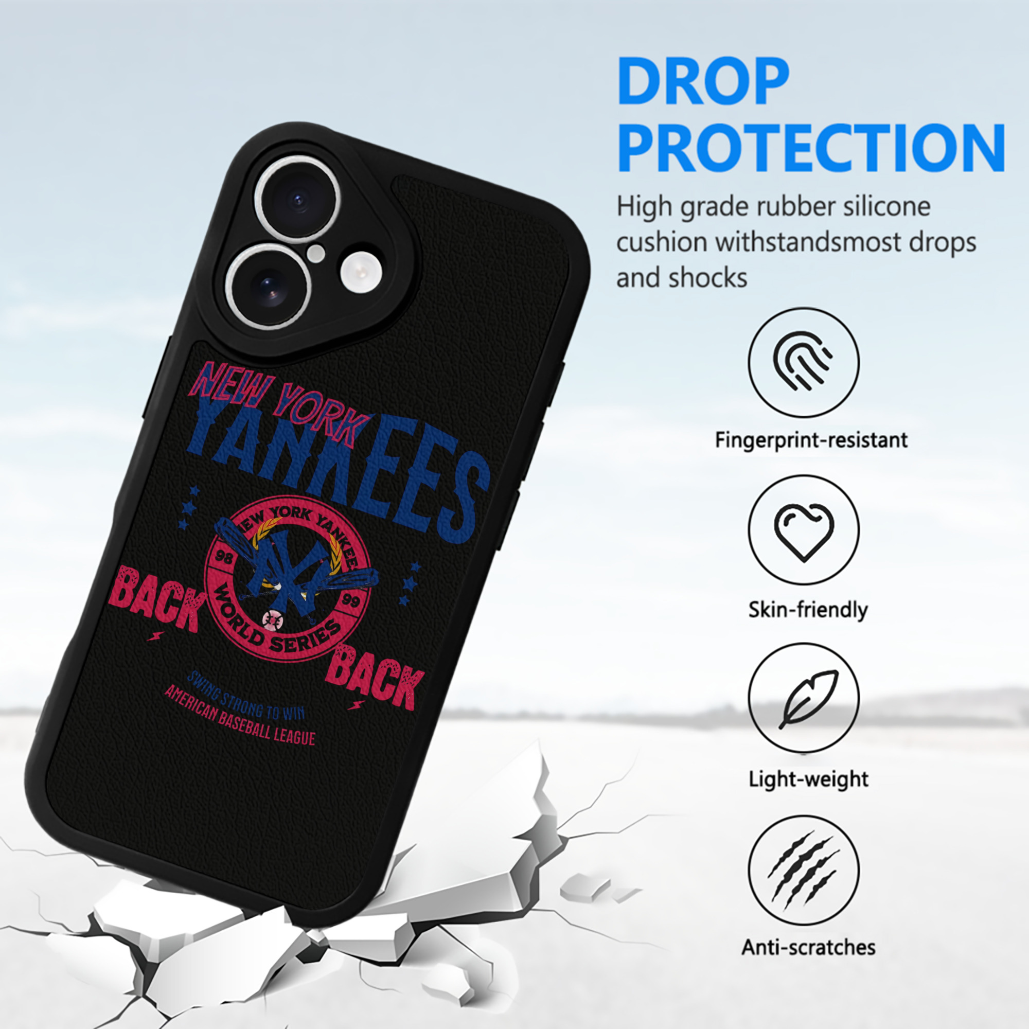 New York Yankees WS Back 2 Back 98-99 IPhone 16 Silicone Leather Case – UV Print, Lambskin Texture – Perfect Fit, Wireless Charging Compatible, Scratch Resistant, Precise Cutouts – Stylish Protection For IPhone 16