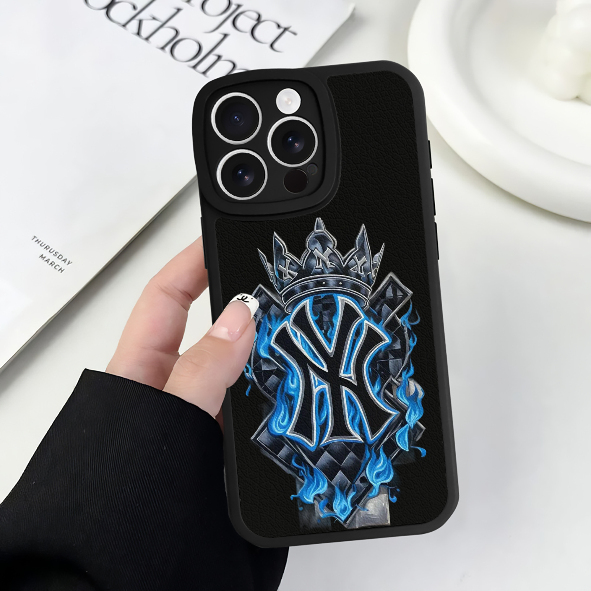 New York Yankees 285 IPhone 16 Silicone Leather Case – UV Print, Lambskin Texture – Perfect Fit, Wireless Charging Compatible, Scratch Resistant, Precise Cutouts – Stylish Protection For IPhone 16