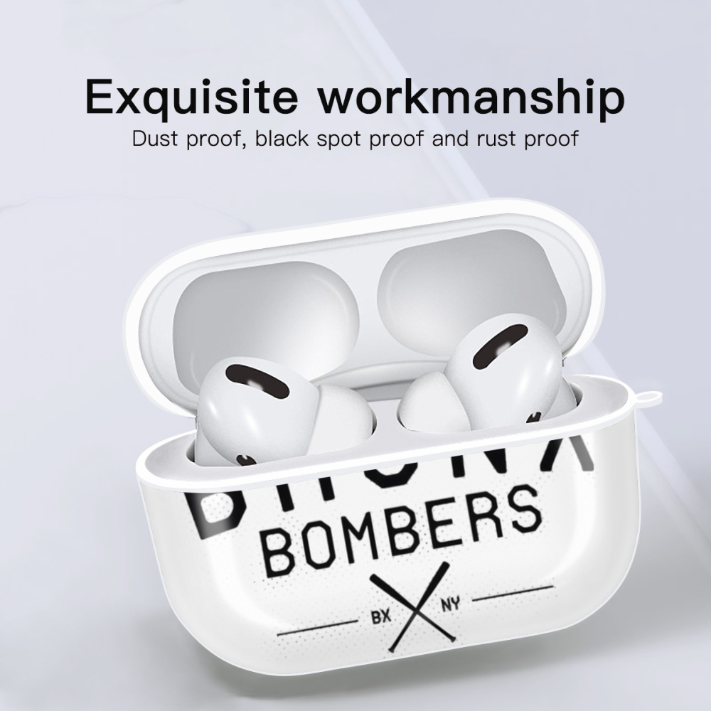 New York Yankees The Bronx Bombers 1903 AirPods Pro Hard Case White With Keychain, Durable Flexible PC, Precise Cutouts, Anti-Fingerprint, Yellowing & Scratch Resistant, Full Protection, Washable