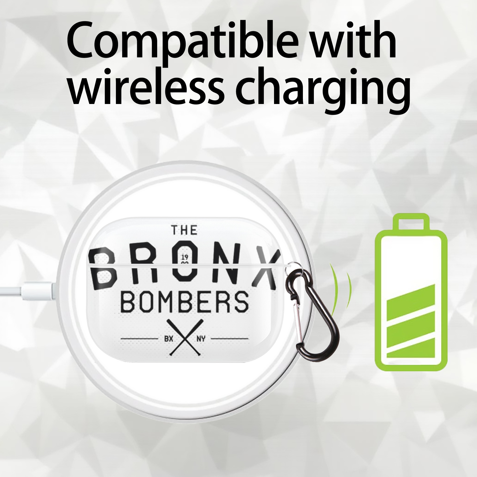 New York Yankees The Bronx Bombers 1903 AirPods Pro Hard Case White With Keychain, Durable Flexible PC, Precise Cutouts, Anti-Fingerprint, Yellowing & Scratch Resistant, Full Protection, Washable