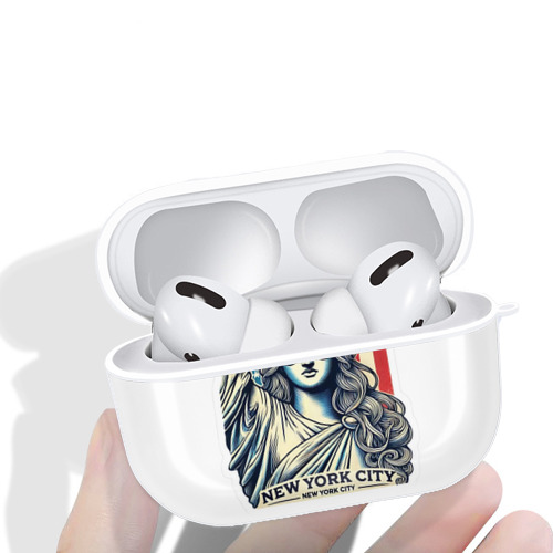 New York Yankees Liberty AirPods Pro Hard Case White With Keychain, Durable Flexible PC, Precise Cutouts, Anti-Fingerprint, Yellowing & Scratch Resistant, Full Protection, Washable