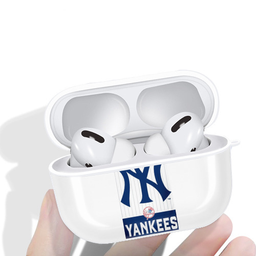 New York Yankees 23 AirPods Pro Hard Case White With Keychain, Durable Flexible PC, Precise Cutouts, Anti-Fingerprint, Yellowing & Scratch Resistant, Full Protection, Washable