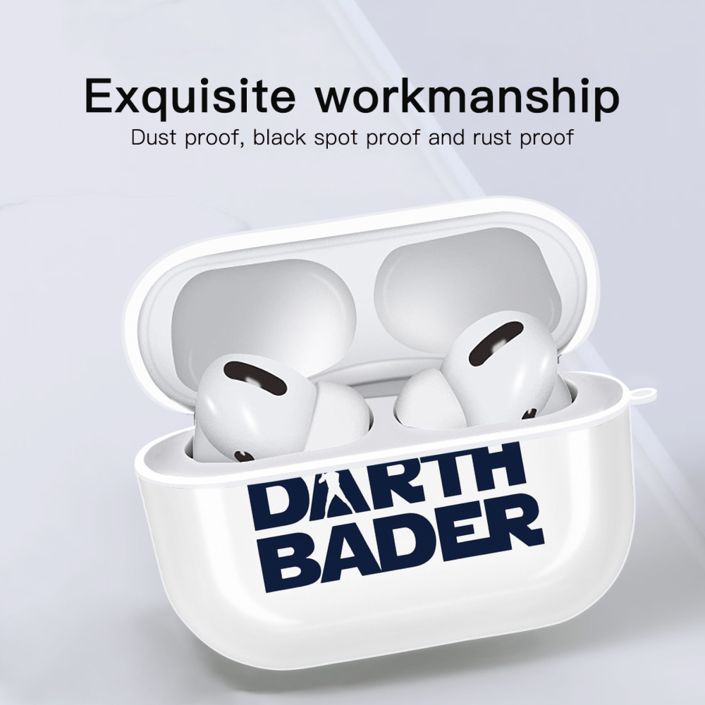 New York Yankees Harrison Bader Darth Bader AirPods Pro Hard Case White With Keychain, Durable Flexible PC, Precise Cutouts, Anti-Fingerprint, Yellowing & Scratch Resistant, Full Protection, Washable