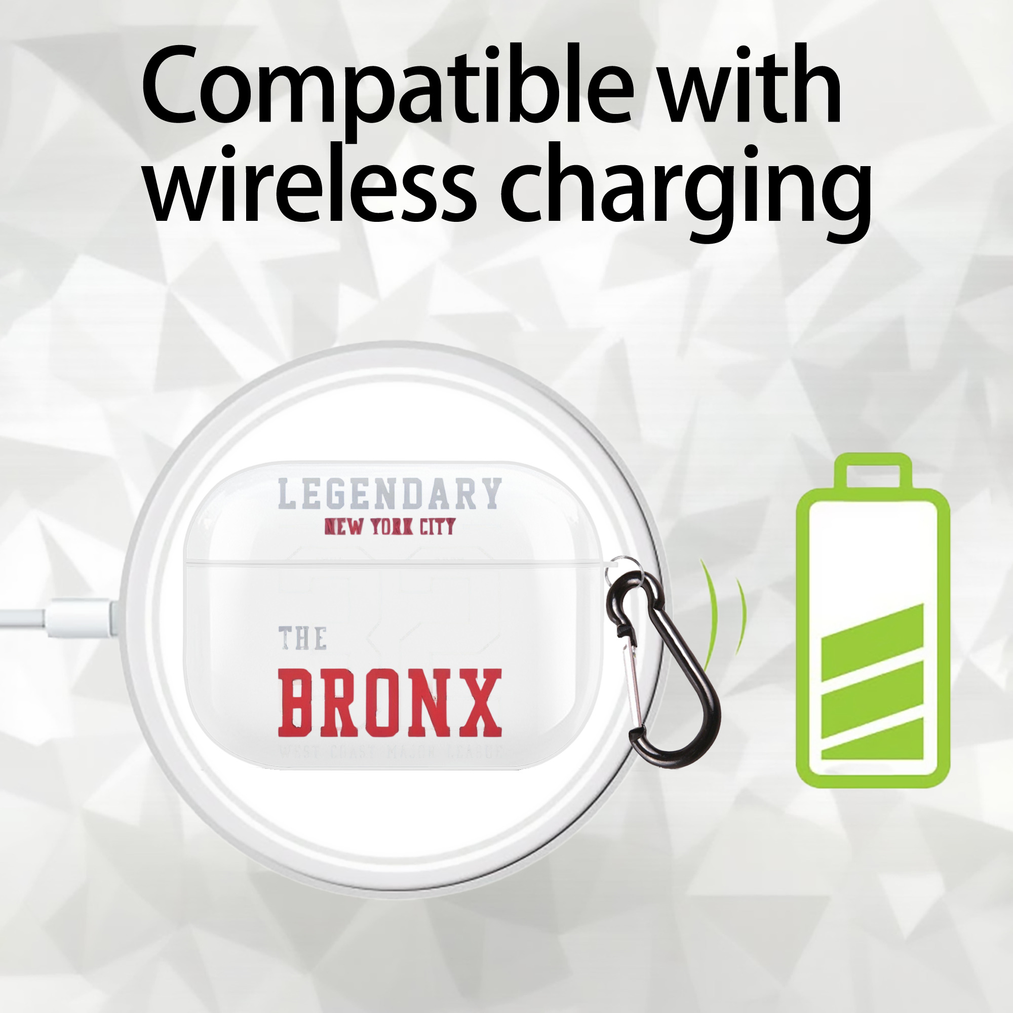 New York Yankees 24 AirPods Pro Hard Case White With Keychain, Durable Flexible PC, Precise Cutouts, Anti-Fingerprint, Yellowing & Scratch Resistant, Full Protection, Washable