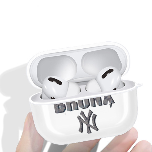 New York Yankees The Bronx AirPods Pro Hard Case White With Keychain, Durable Flexible PC, Precise Cutouts, Anti-Fingerprint, Yellowing & Scratch Resistant, Full Protection, Washable