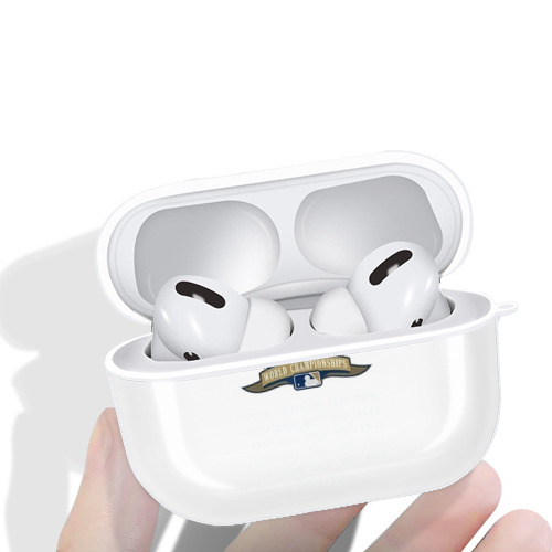 New York Yankees 27 WS Championships AirPods Pro Hard Case White With Keychain, Durable Flexible PC, Precise Cutouts, Anti-Fingerprint, Yellowing & Scratch Resistant, Full Protection, Washable
