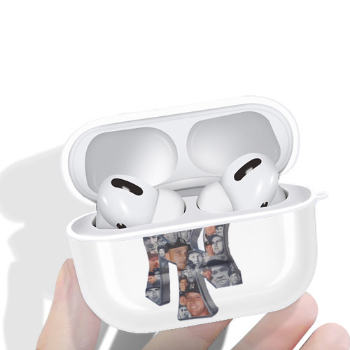 New York Yankees 279 AirPods Pro Hard Case White With Keychain, Durable Flexible PC, Precise Cutouts, Anti-Fingerprint, Yellowing & Scratch Resistant, Full Protection, Washable