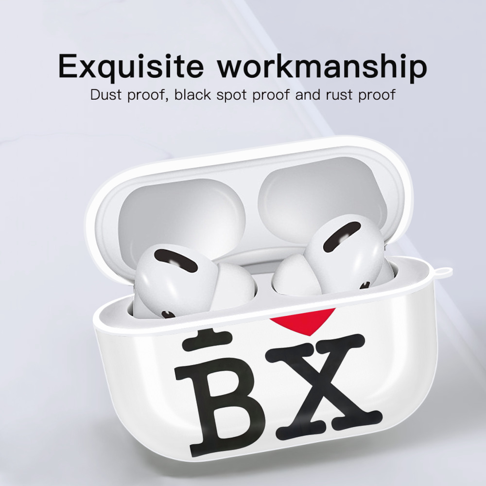 New York Yankees I Love BX AirPods Pro Hard Case White With Keychain, Durable Flexible PC, Precise Cutouts, Anti-Fingerprint, Yellowing & Scratch Resistant, Full Protection, Washable