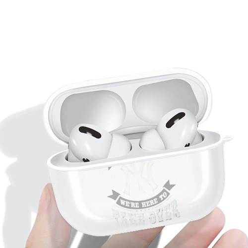 New York Yankees 276 AirPods Pro Hard Case White With Keychain, Durable Flexible PC, Precise Cutouts, Anti-Fingerprint, Yellowing & Scratch Resistant, Full Protection, Washable