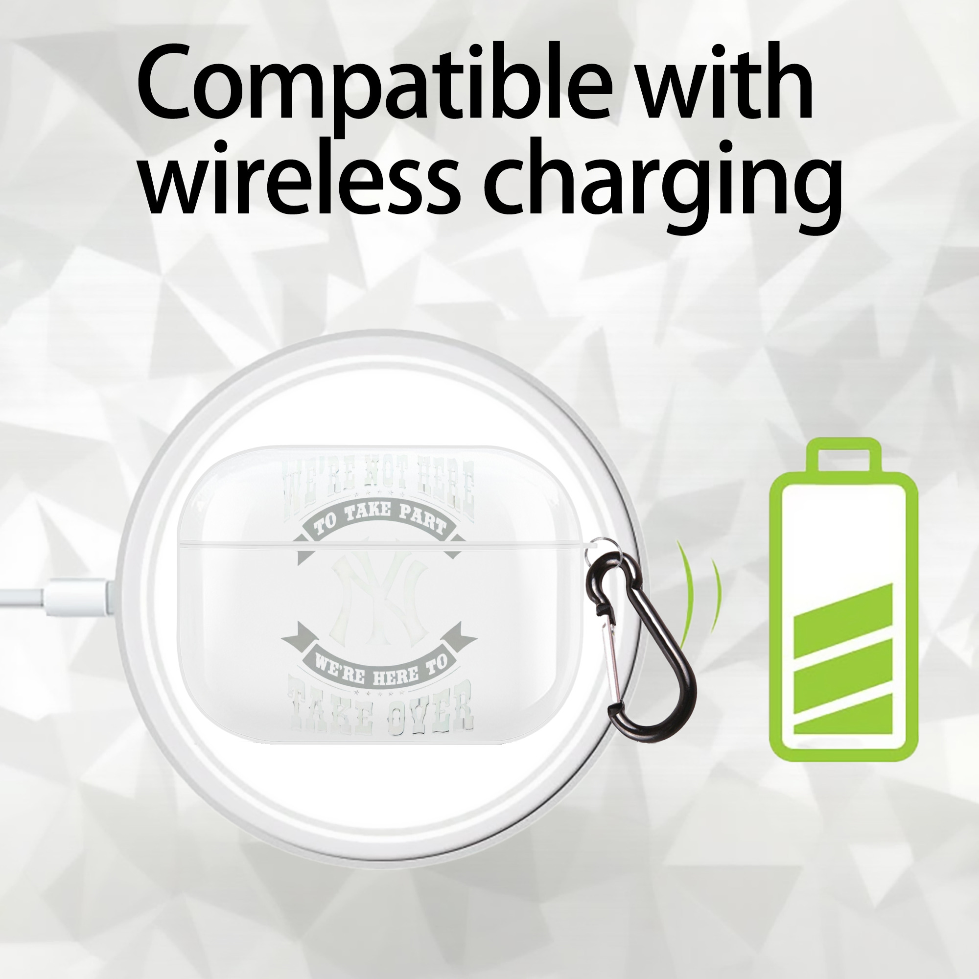 New York Yankees 276 AirPods Pro Hard Case White With Keychain, Durable Flexible PC, Precise Cutouts, Anti-Fingerprint, Yellowing & Scratch Resistant, Full Protection, Washable