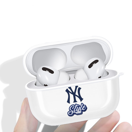 New York Yankees Empire Yankees Style AirPods Pro Hard Case White With Keychain, Durable Flexible PC, Precise Cutouts, Anti-Fingerprint, Yellowing & Scratch Resistant, Full Protection, Washable