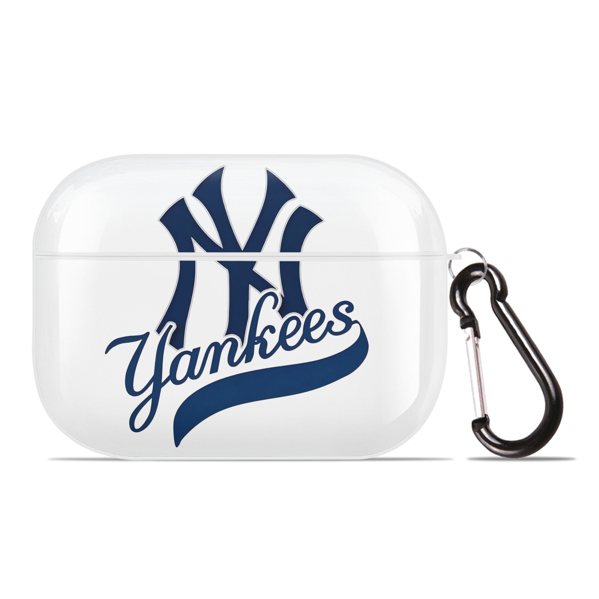 New York Yankees Logo AirPods Pro Hard Case White With Keychain, Durable Flexible PC, Precise Cutouts, Anti-Fingerprint, Yellowing & Scratch Resistant, Full Protection, Washable