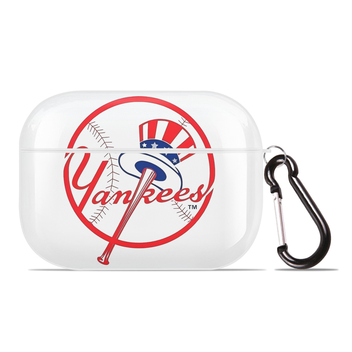New York Yankees Logo AirPods Pro Hard Case White With Keychain, Durable Flexible PC, Precise Cutouts, Anti-Fingerprint, Yellowing & Scratch Resistant, Full Protection, Washable