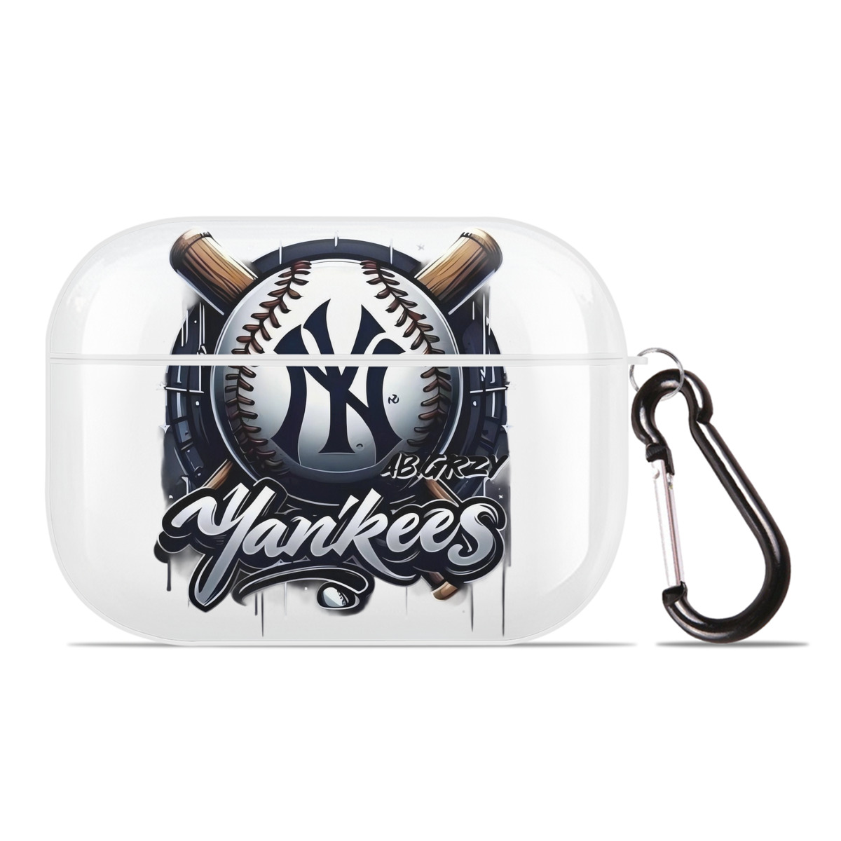 New York Yankees Baseball AirPods Pro Hard Case White With Keychain, Durable Flexible PC, Precise Cutouts, Anti-Fingerprint, Yellowing & Scratch Resistant, Full Protection, Washable