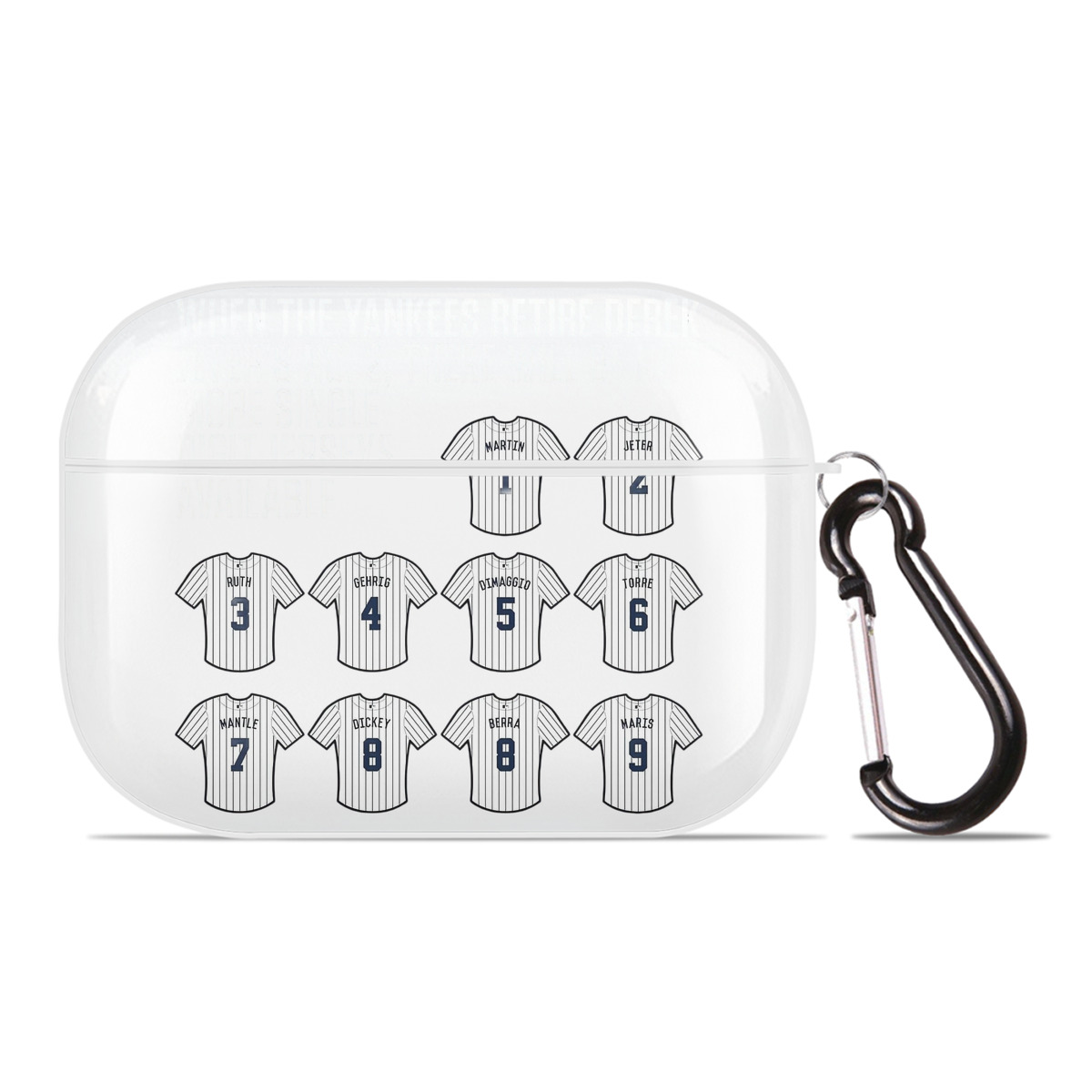 New York Yankees 61 AirPods Pro Hard Case White With Keychain, Durable Flexible PC, Precise Cutouts, Anti-Fingerprint, Yellowing & Scratch Resistant, Full Protection, Washable
