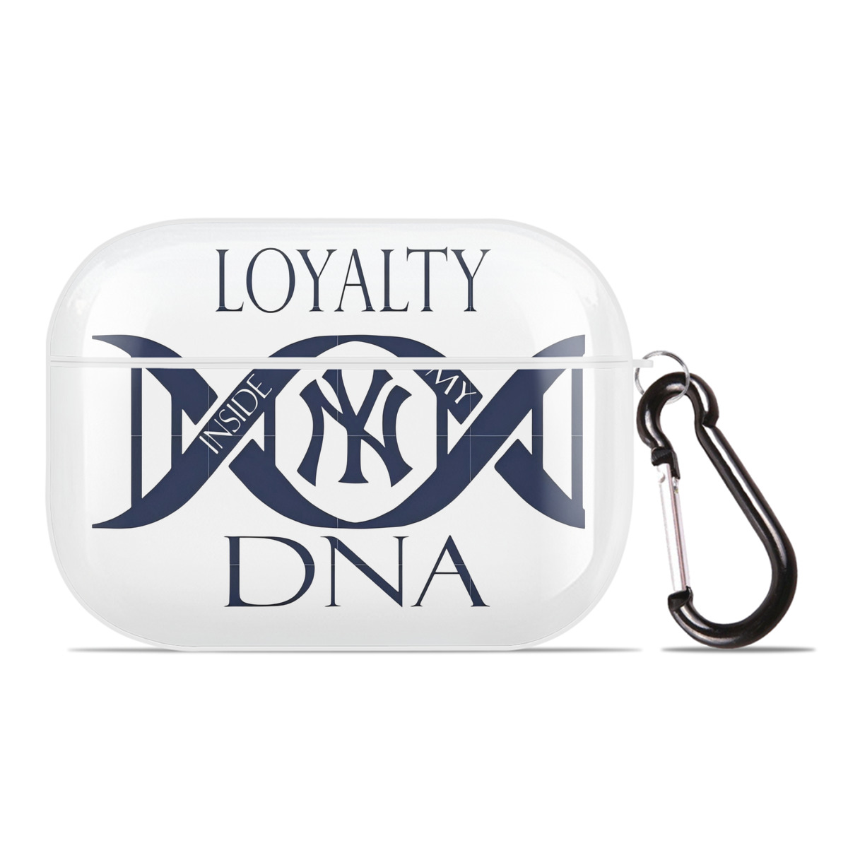 New York Yankees Loyalty DNA AirPods Pro Hard Case White With Keychain, Durable Flexible PC, Precise Cutouts, Anti-Fingerprint, Yellowing & Scratch Resistant, Full Protection, Washable