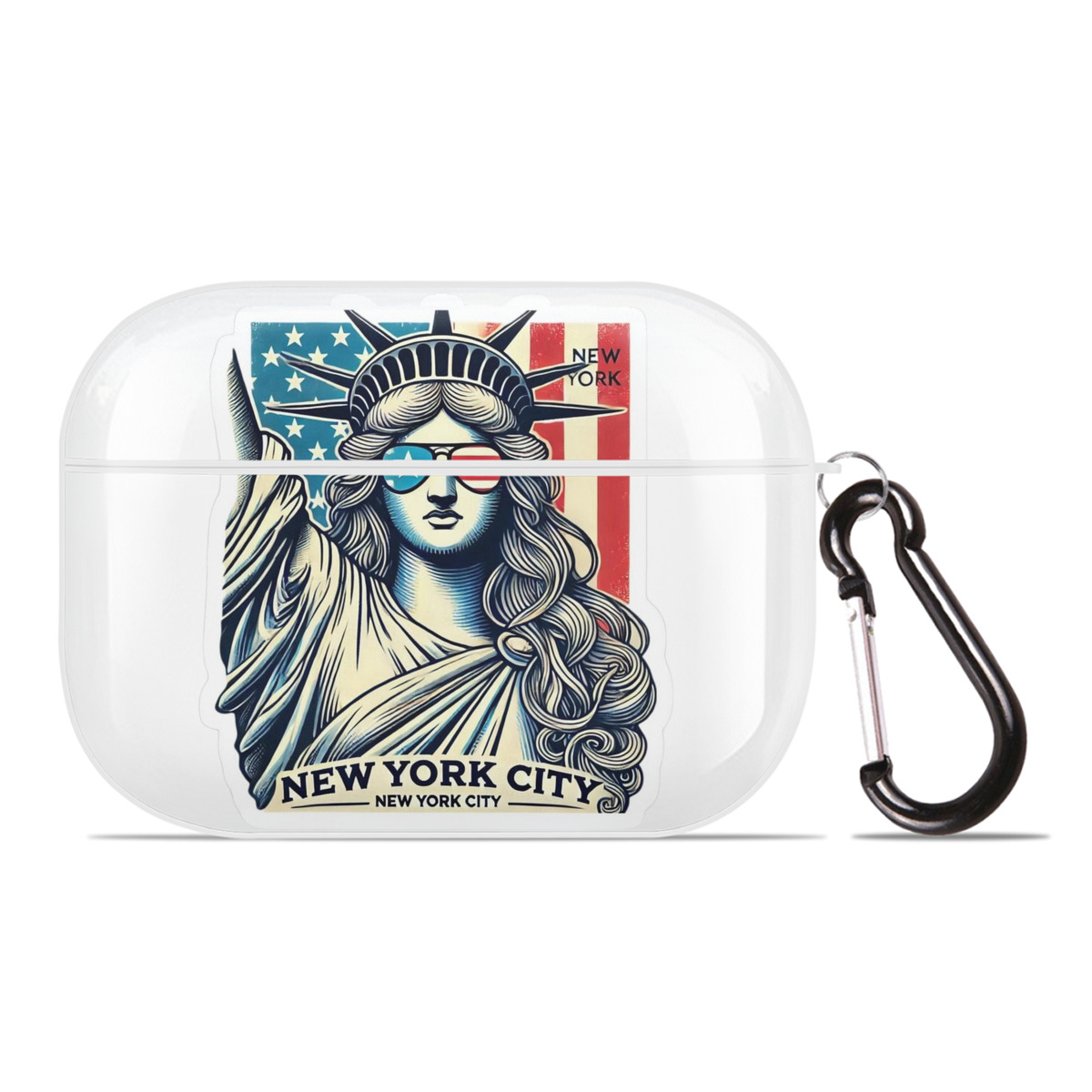New York Yankees Liberty AirPods Pro Hard Case White With Keychain, Durable Flexible PC, Precise Cutouts, Anti-Fingerprint, Yellowing & Scratch Resistant, Full Protection, Washable