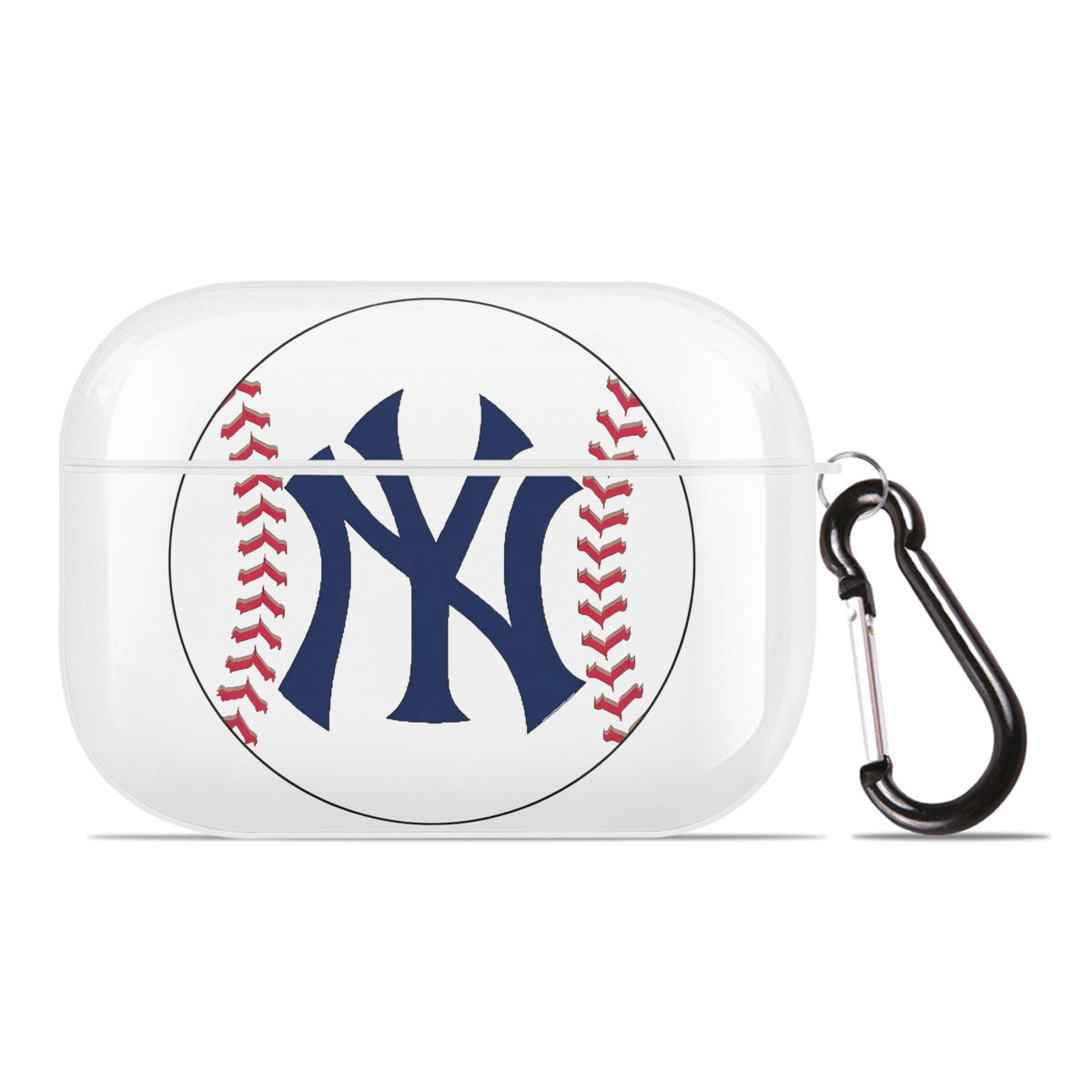 New York Yankees Baseball AirPods Pro Hard Case White With Keychain, Durable Flexible PC, Precise Cutouts, Anti-Fingerprint, Yellowing & Scratch Resistant, Full Protection, Washable