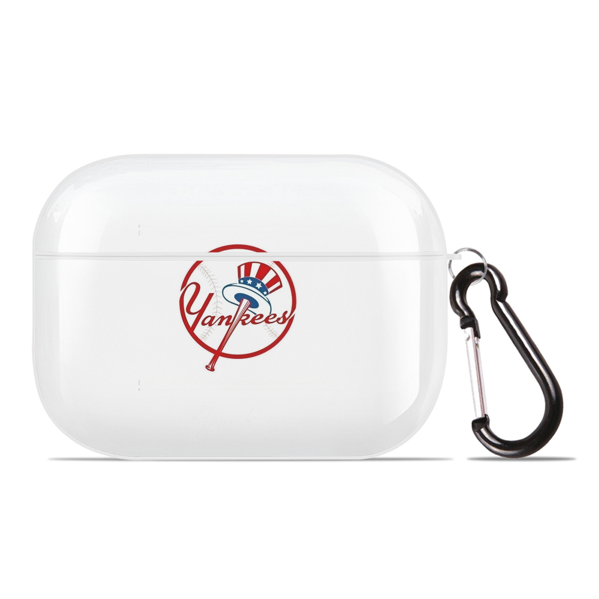 New York Yankees Logo AirPods Pro Hard Case White With Keychain, Durable Flexible PC, Precise Cutouts, Anti-Fingerprint, Yellowing & Scratch Resistant, Full Protection, Washable