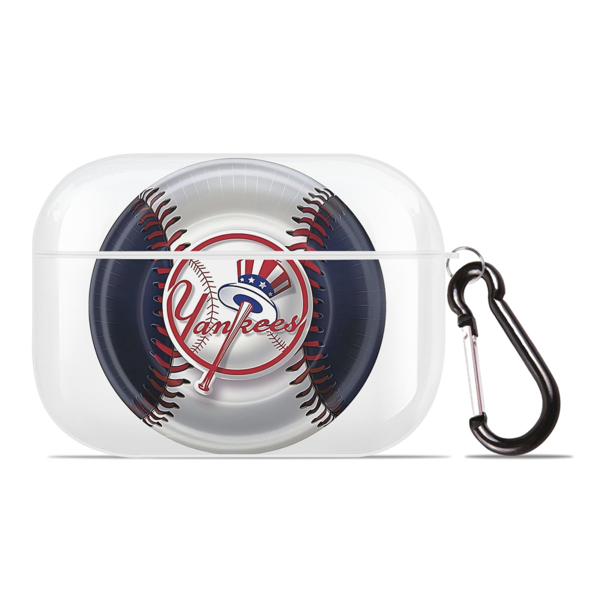 New York Yankees 81 AirPods Pro Hard Case White With Keychain, Durable Flexible PC, Precise Cutouts, Anti-Fingerprint, Yellowing & Scratch Resistant, Full Protection, Washable